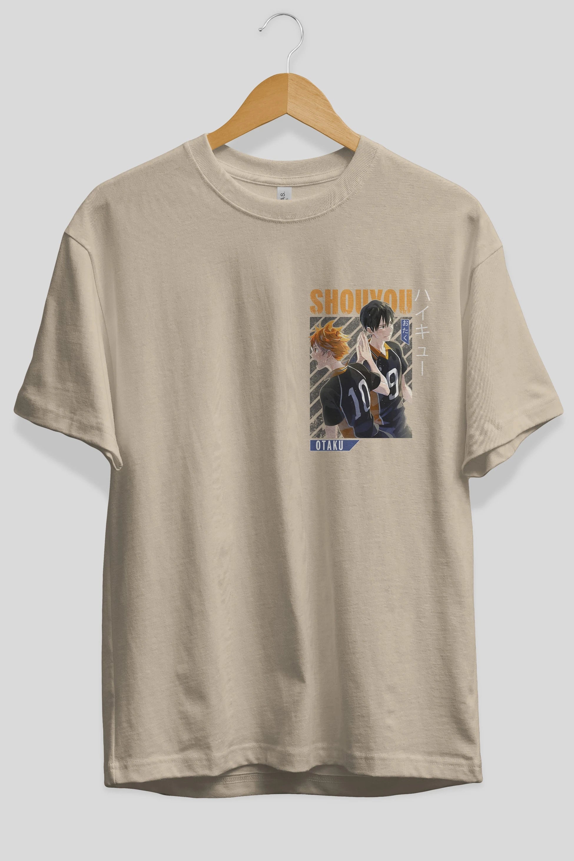 Shouyou Hinata 12 Ön Sol Baskılı Oversize t-shirt Erkek Kadın Unisex %100 Pamuk Bisiklet Yaka tişort