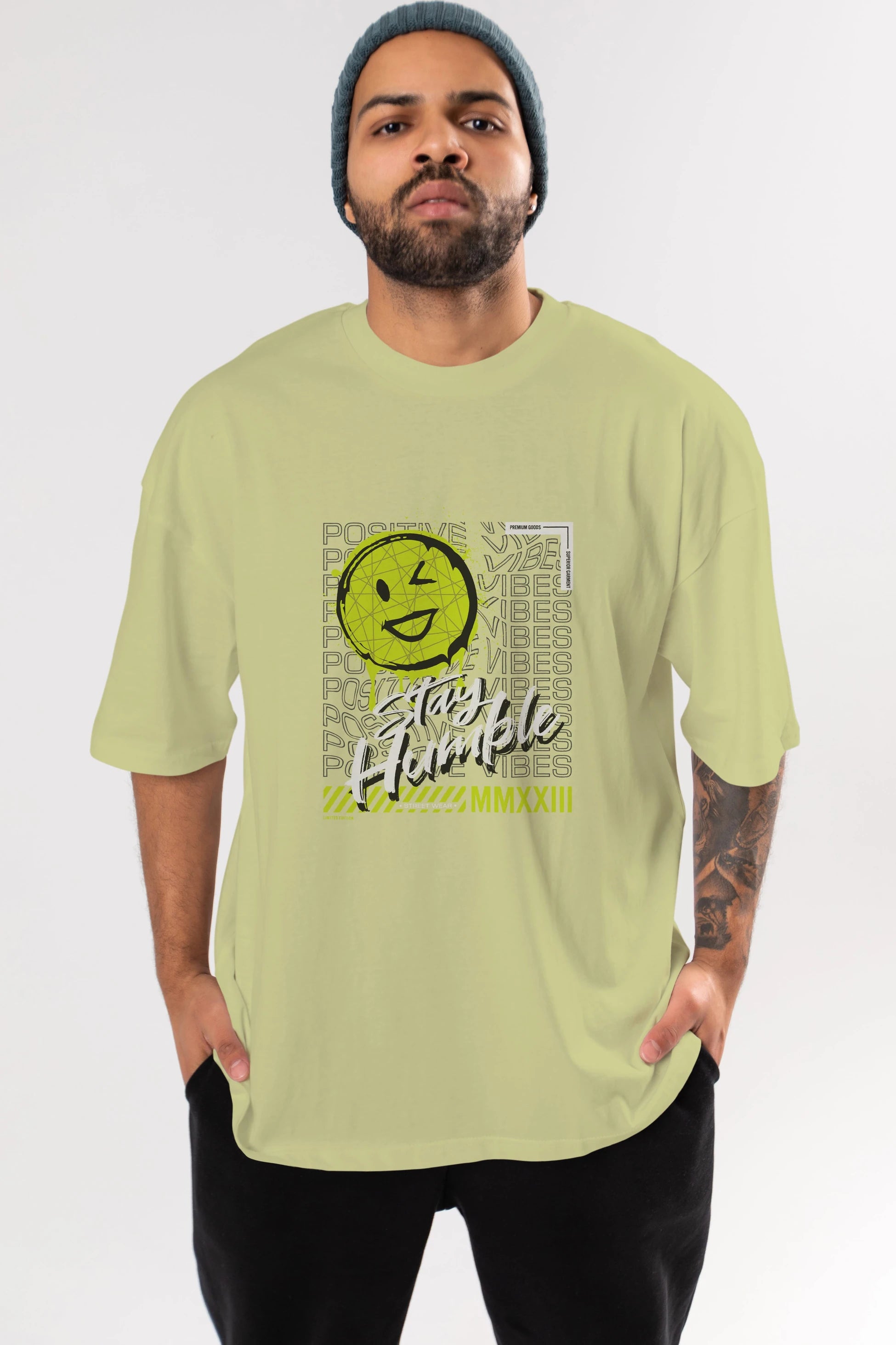 Stay Humble Ön Baskılı Oversize t-shirt Erkek Kadın Unisex
