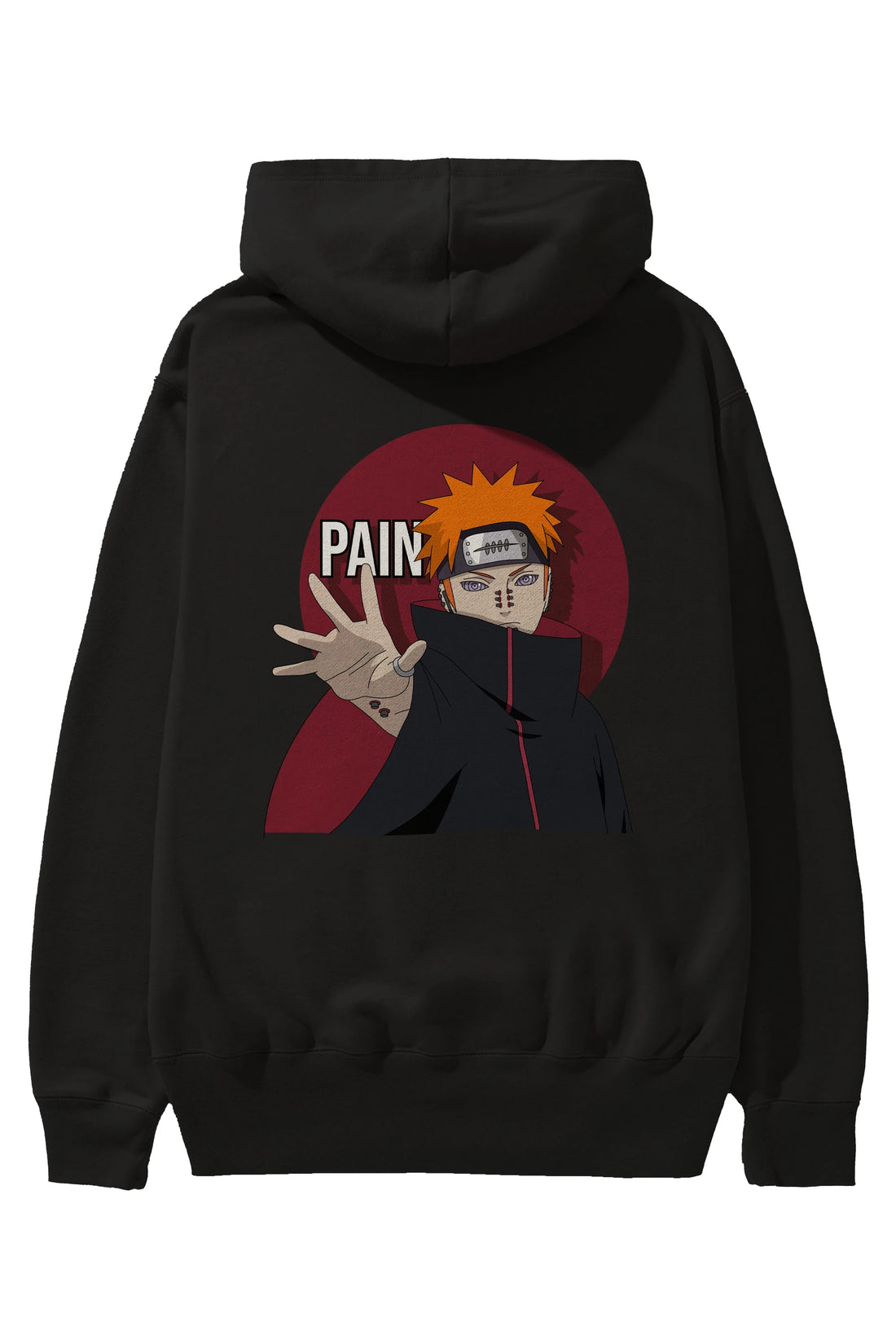 PAIN NARUTO Anime Arka Baskılı Hoodie Oversize Kapüşonlu Sweatshirt Erkek Kadın Unisex
