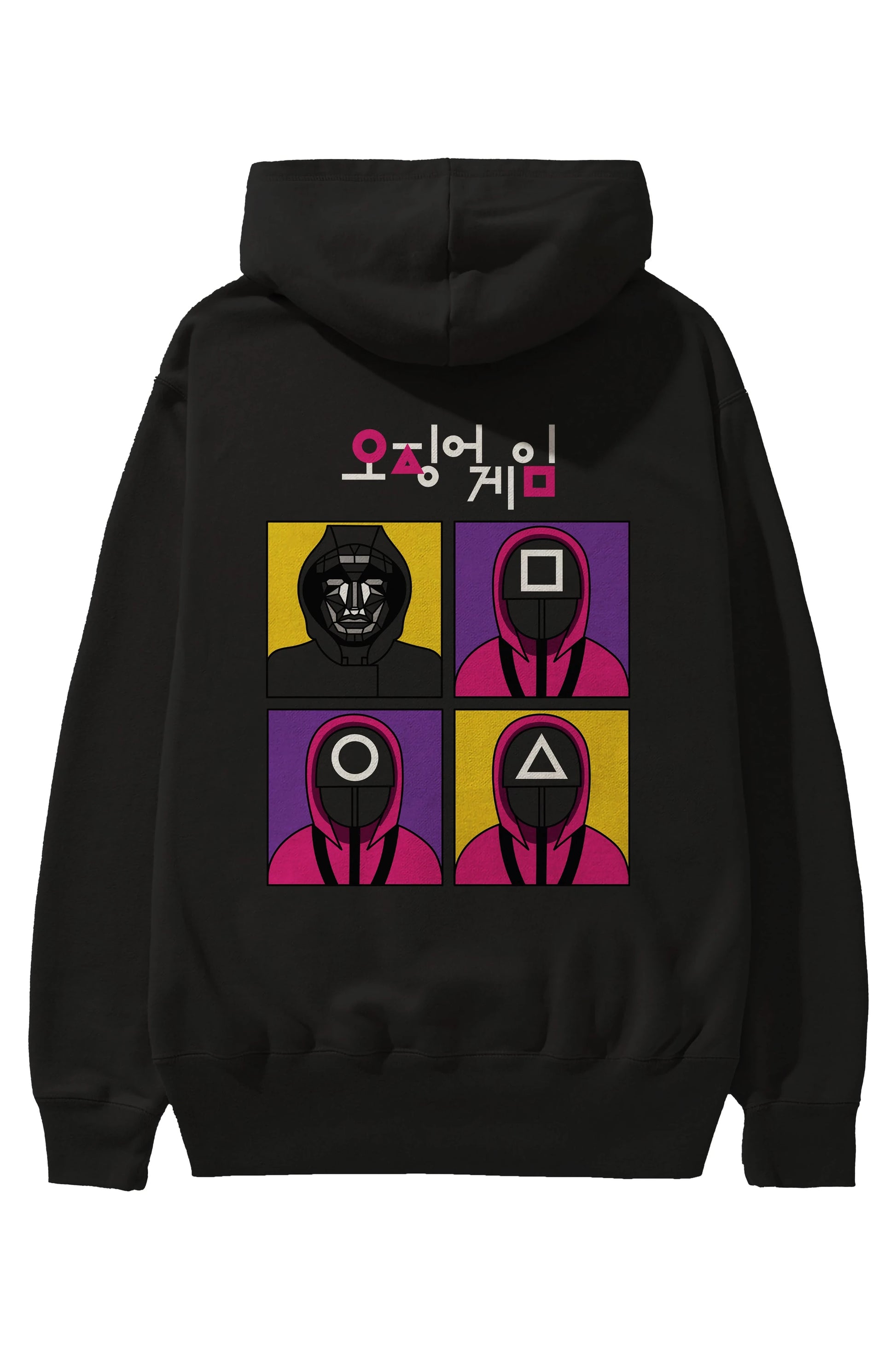 Squid Game (1) Arka Baskılı Hoodie Oversize Kapüşonlu Sweatshirt Erkek Kadın Unisex