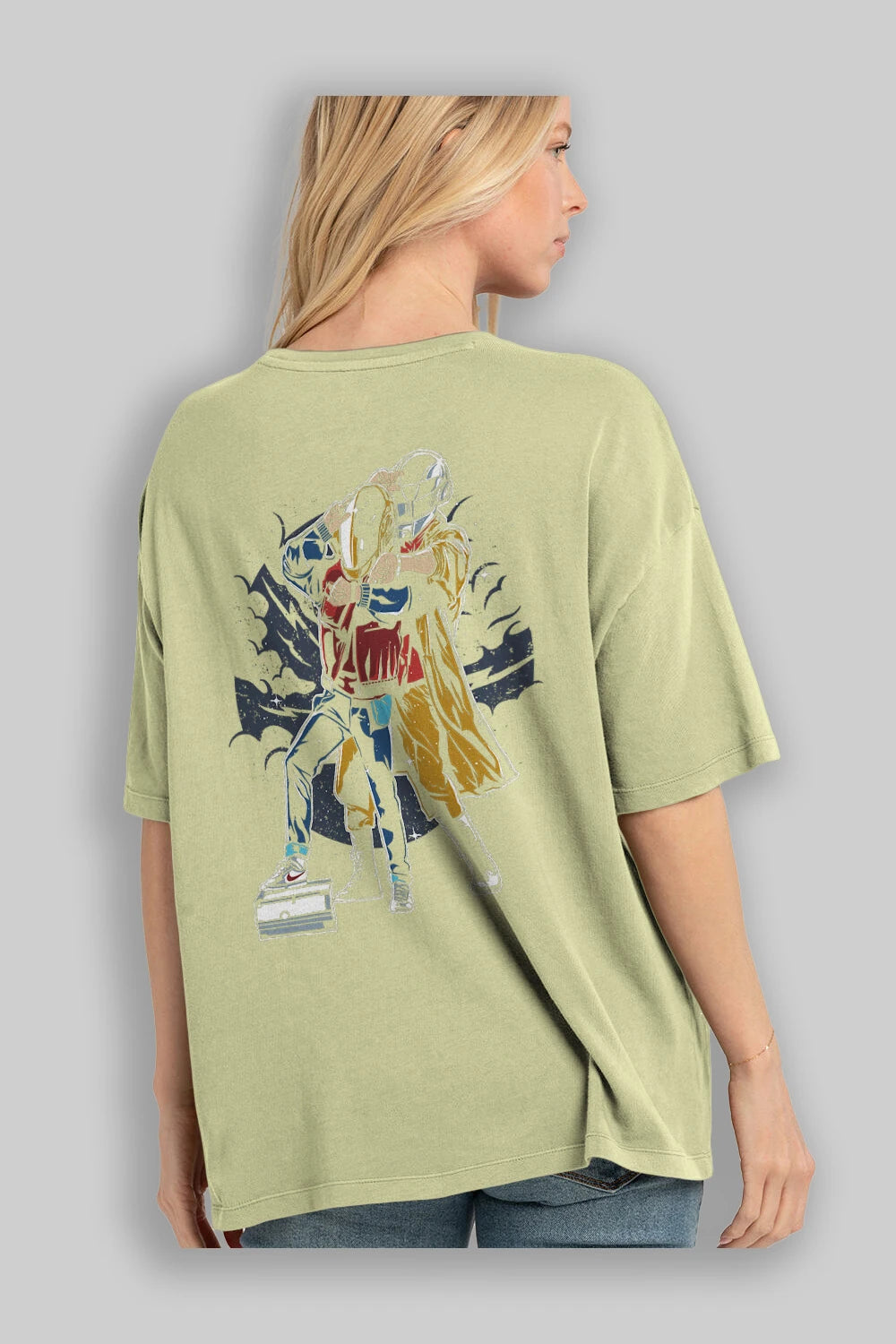 Back To The Beat Arka Baskılı Oversize t-shirt Erkek Kadın Unisex %100 Pamuk