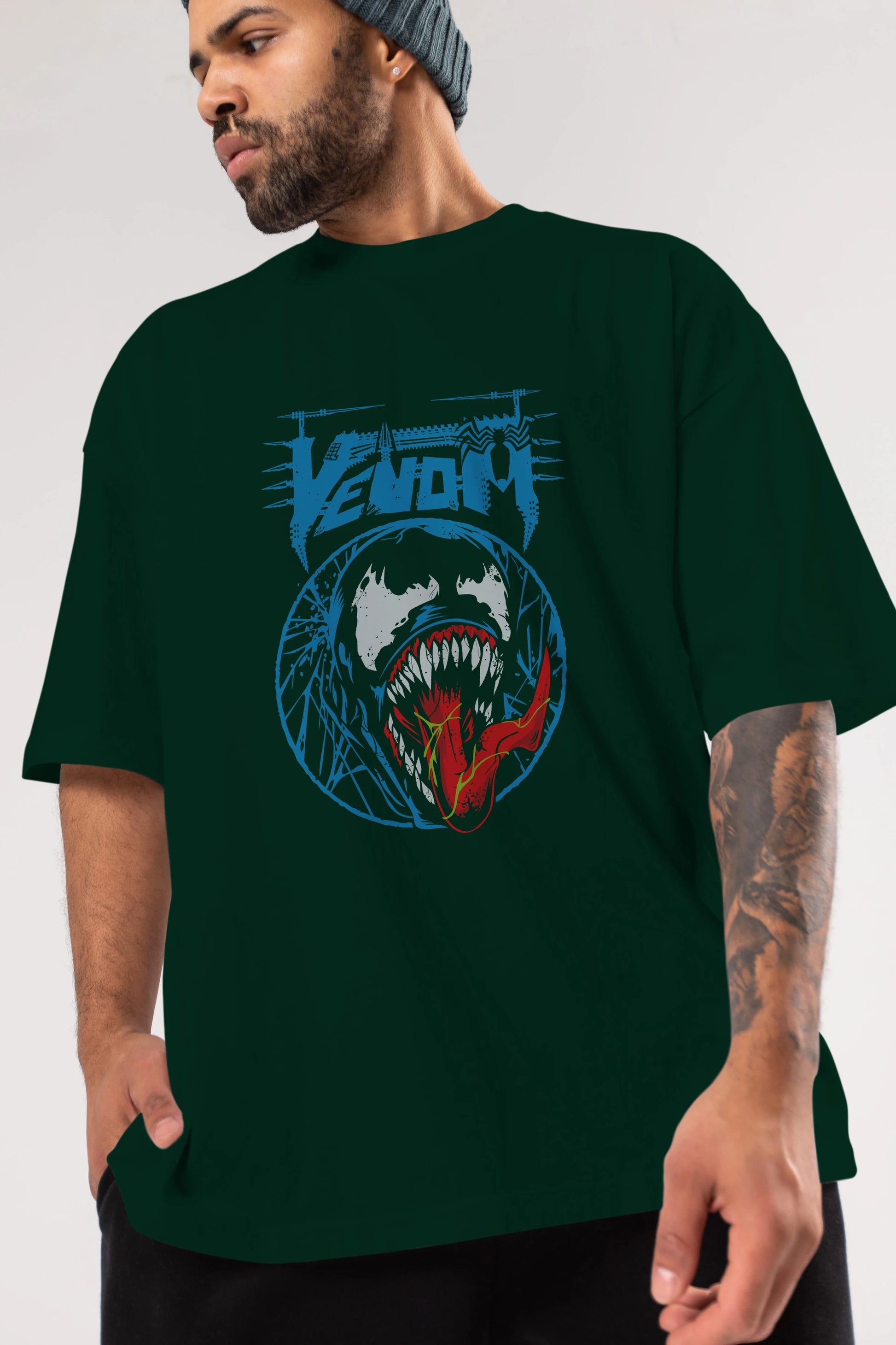 Venom (23) Ön Baskılı Oversize t-shirt Erkek Kadın Unisex %100 Pamuk Bisiklet Yaka tişort