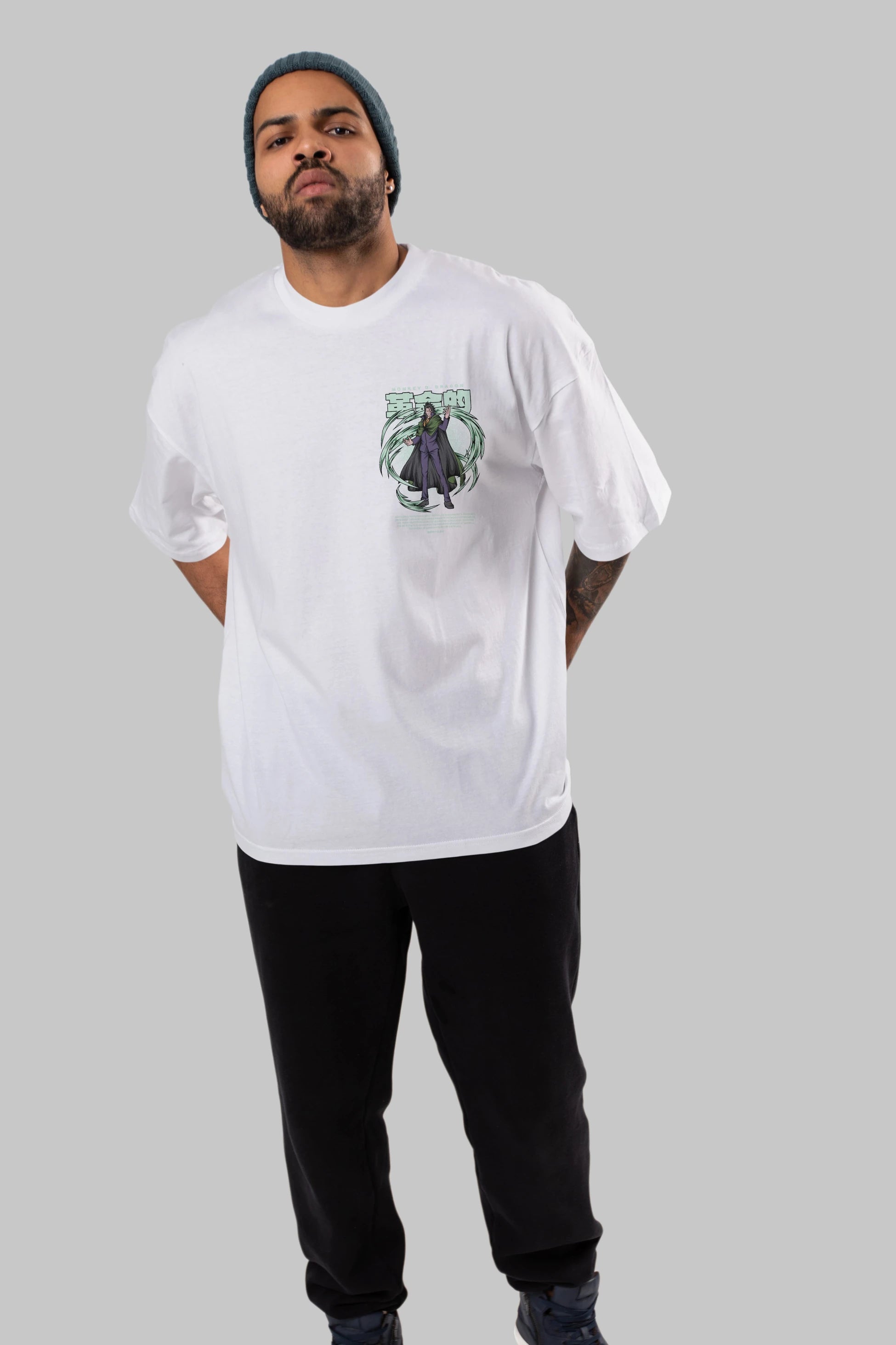 Monkey D. Dragon Ön Sol Baskılı Oversize t-shirt Erkek Kadın Unisex %100 Pamuk Bisiklet Yaka tişort