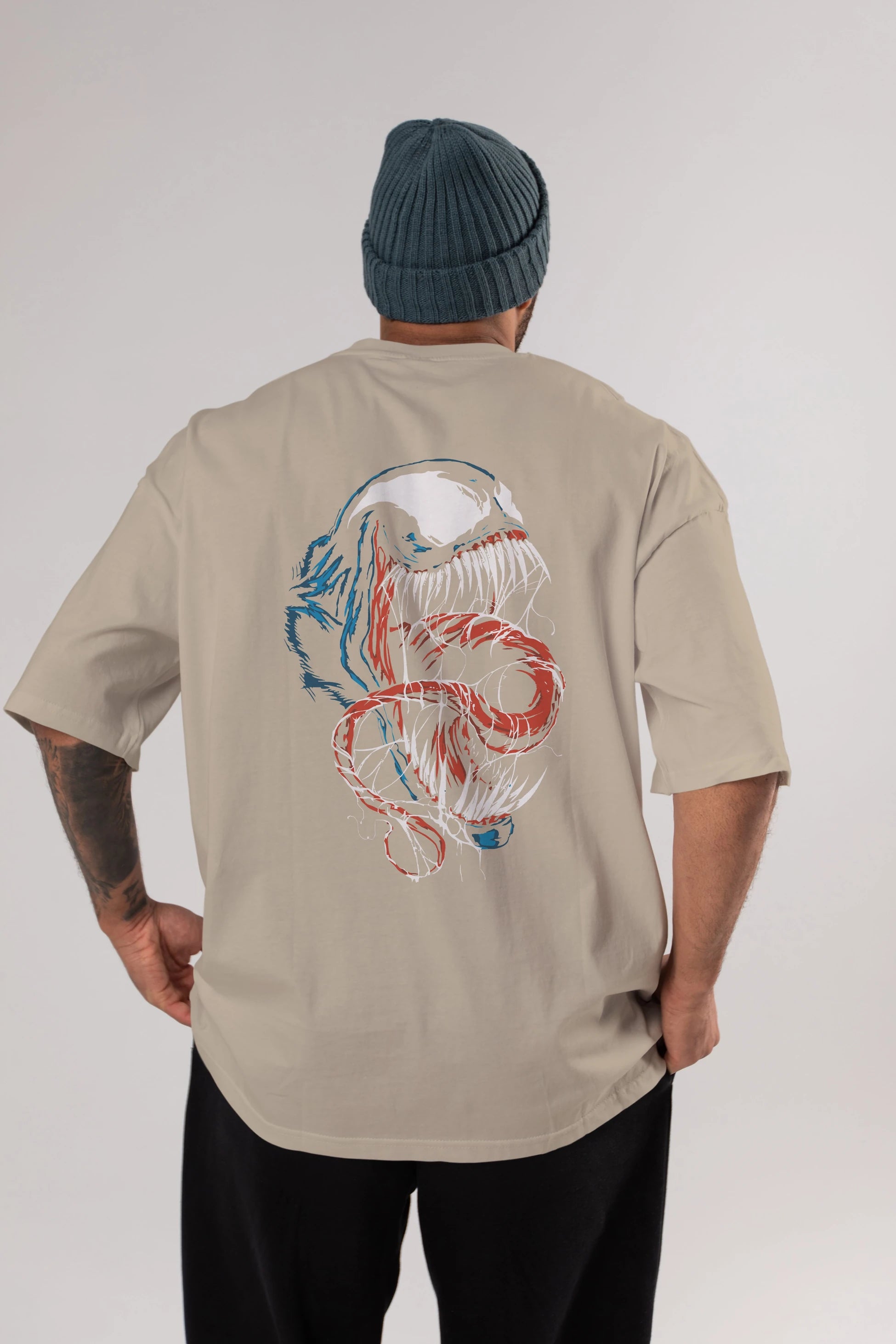 Venom (10) Arka Baskılı Oversize t-shirt Erkek Kadın Unisex %100 Pamuk Bisiklet Yaka tişort