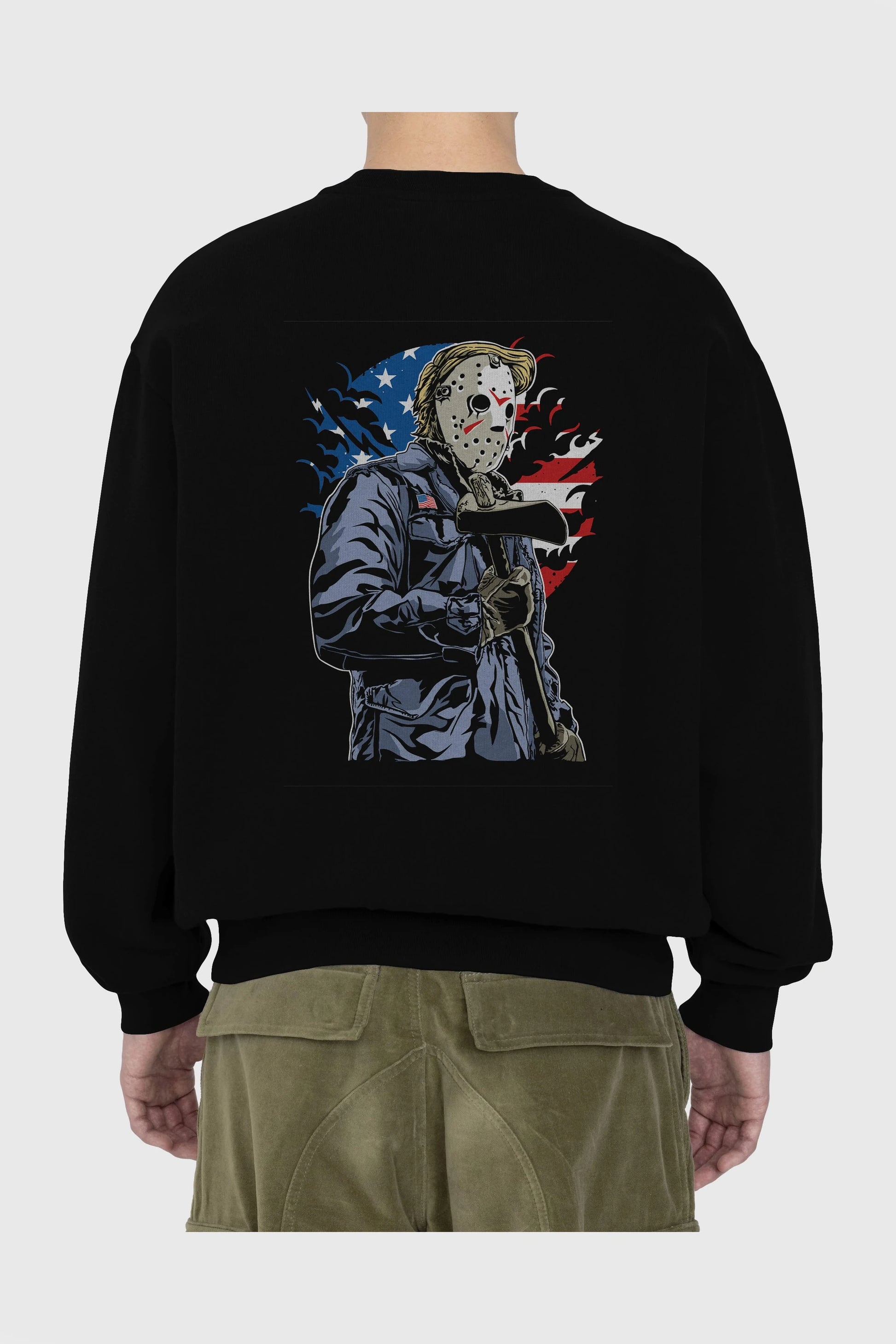 American Killer Arka Baskılı Oversize Sweatshirt Erkek Kadın Unisex