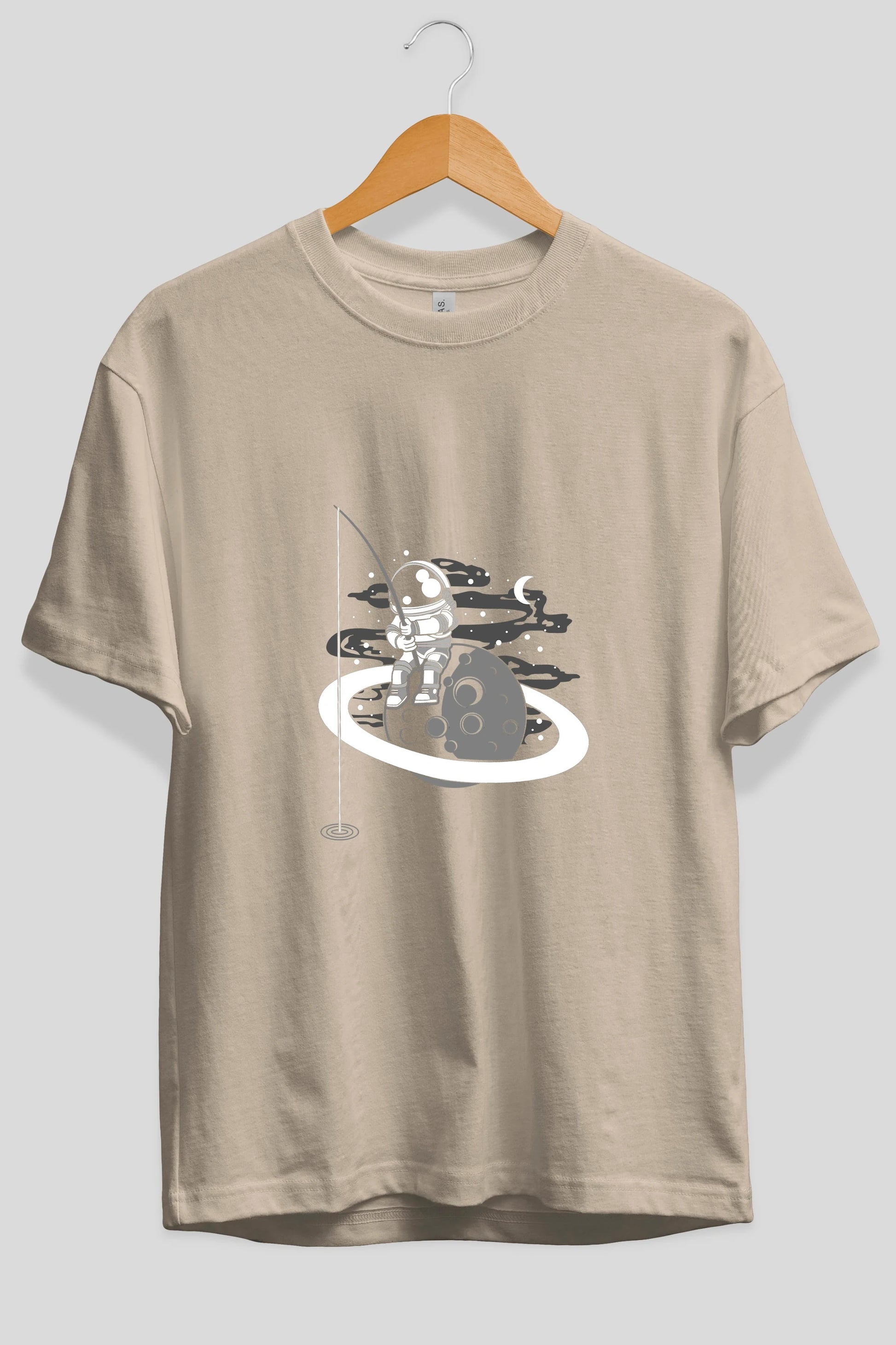 Astronaut  Fishing Ön Baskılı Oversize t-shirt Erkek Kadın Unisex