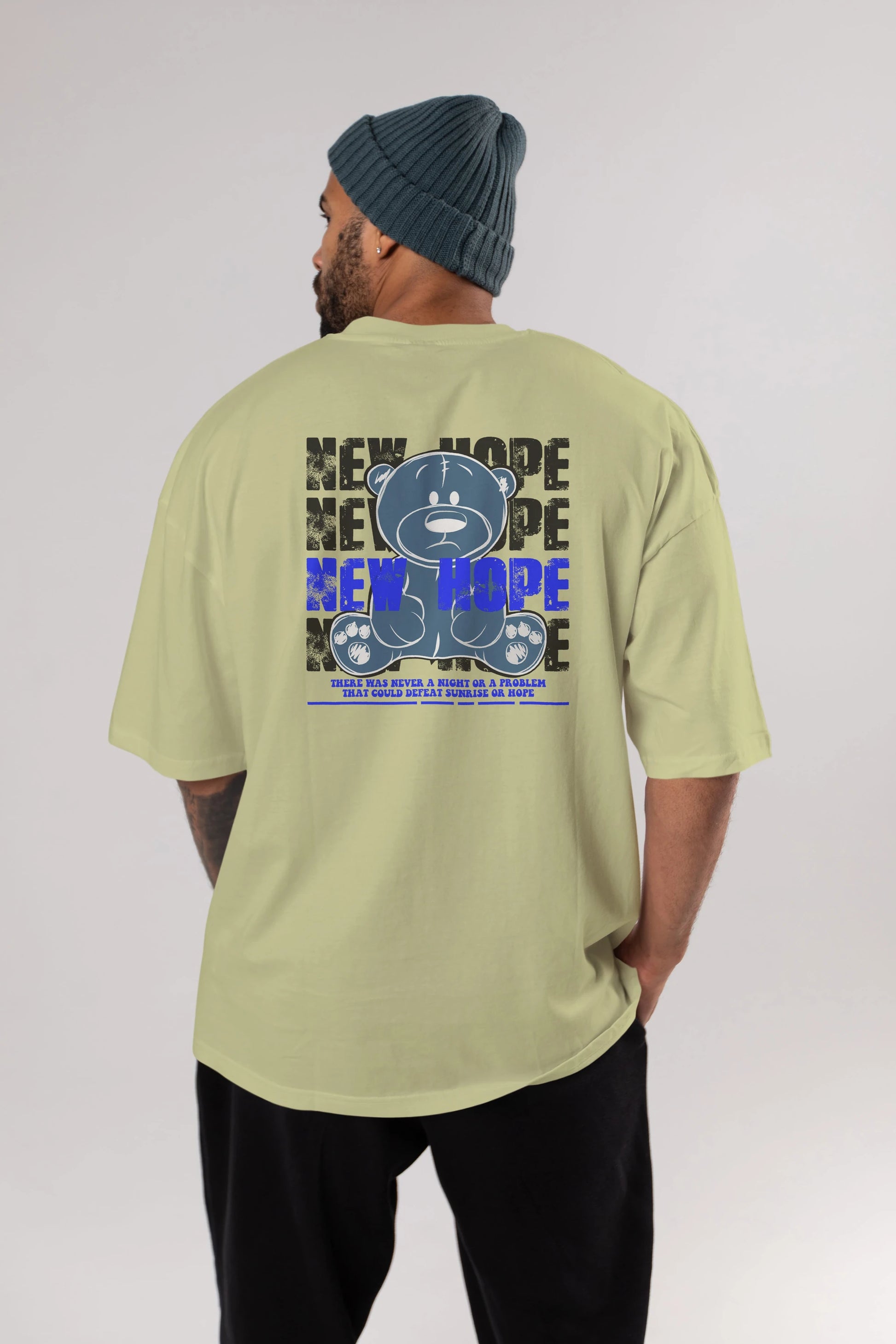 Teddy Bear New Hope Arka Baskılı Oversize t-shirt Erkek Kadın Unisex
