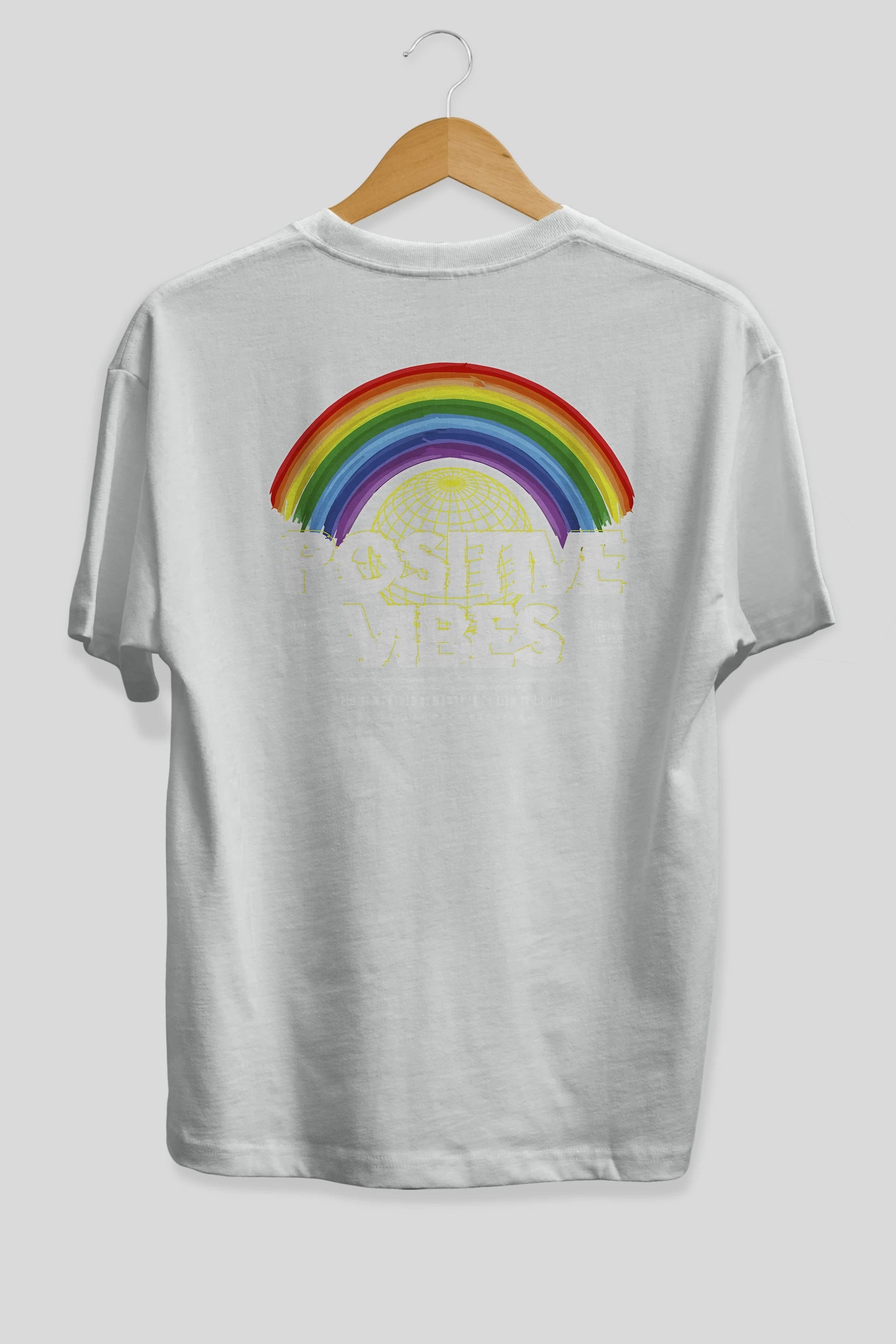 Positive Vibes Arka Baskılı Oversize t-shirt Erkek Kadın Unisex