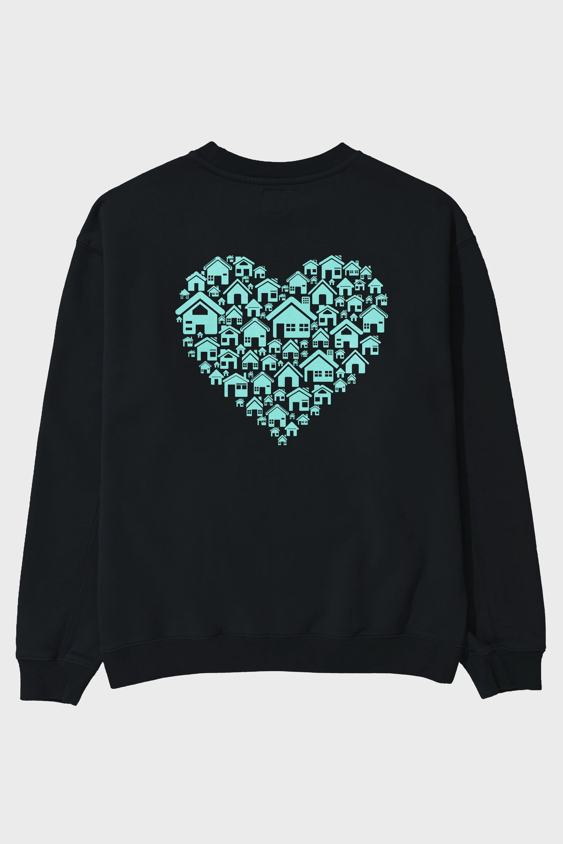 Home Heart Arka Baskılı Oversize Sweatshirt Erkek Kadın Unisex