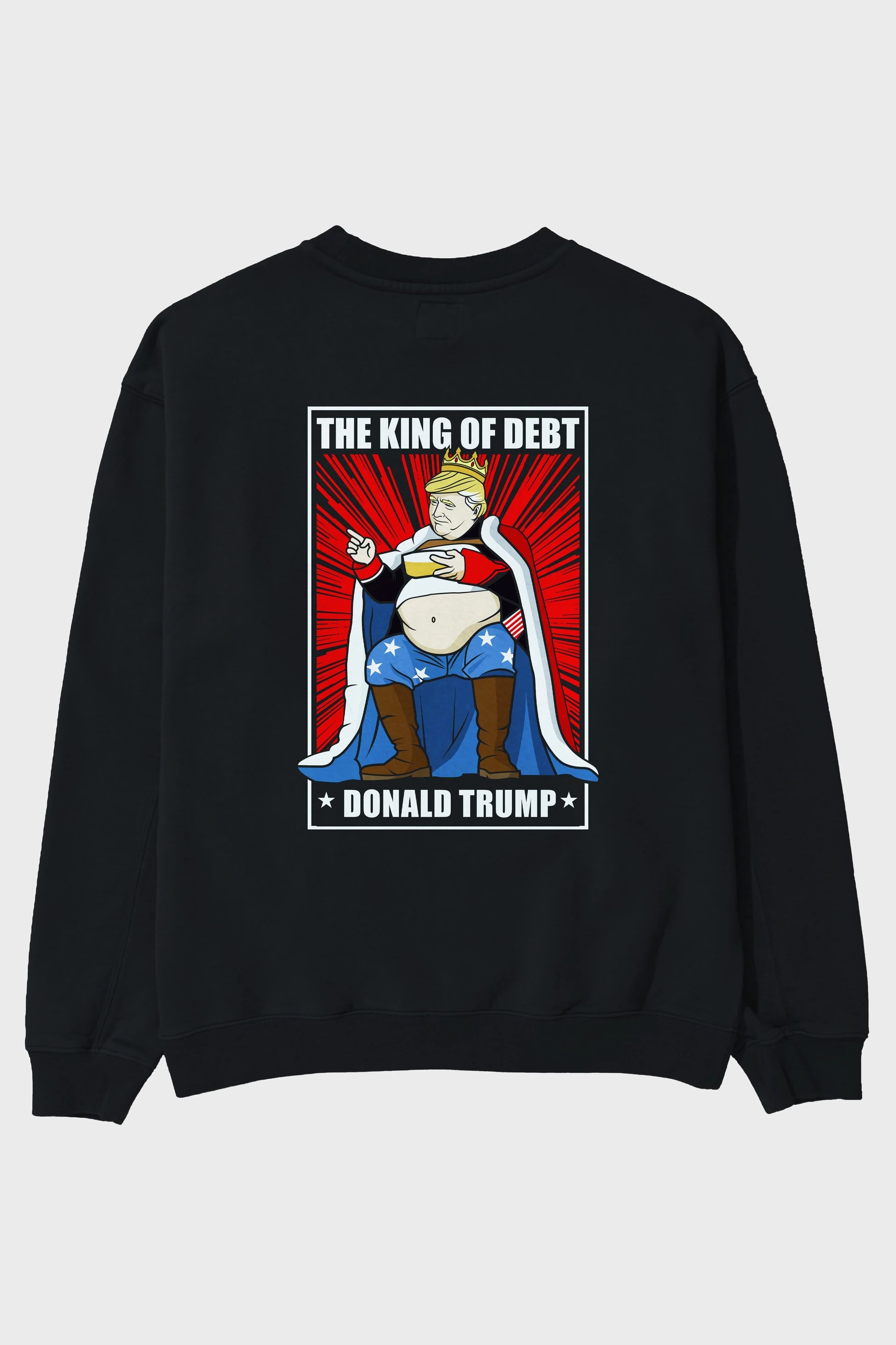 Trump King Arka Baskılı Oversize Sweatshirt Erkek Kadın Unisex