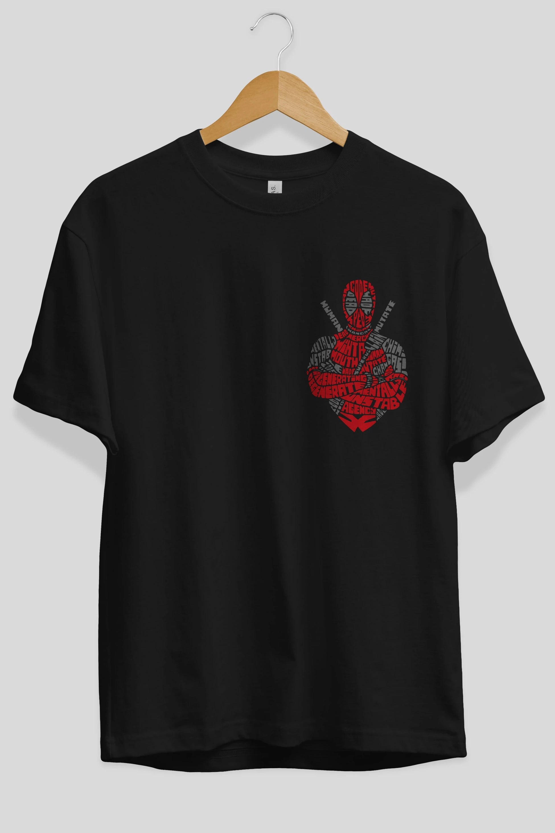Deadpool (16) Ön Sol Baskılı Oversize t-shirt Erkek Kadın Unisex %100 Pamuk Bisiklet Yaka tişort