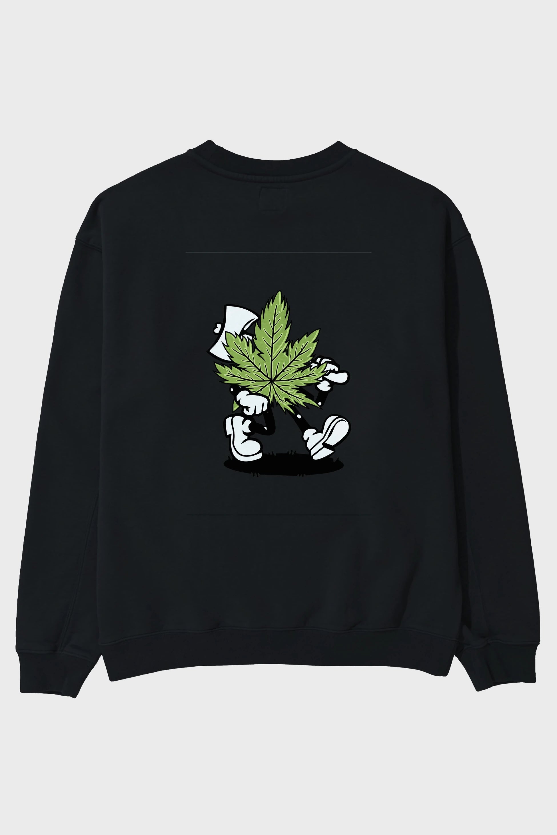 Weed Arka Baskılı Oversize Sweatshirt Erkek Kadın Unisex