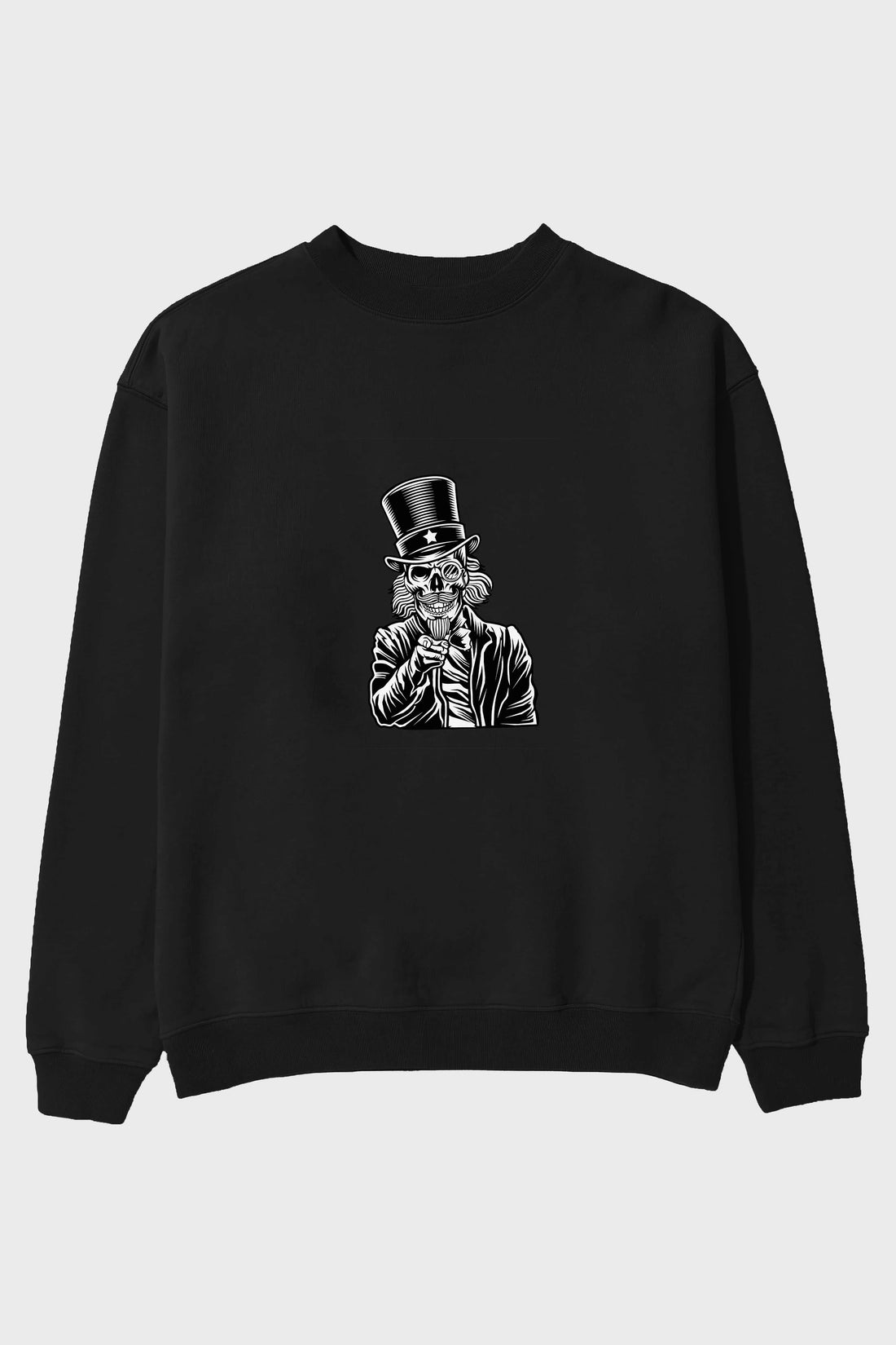 I Want You Skull Ön Baskılı Oversize Sweatshirt Erkek Kadın Unisex