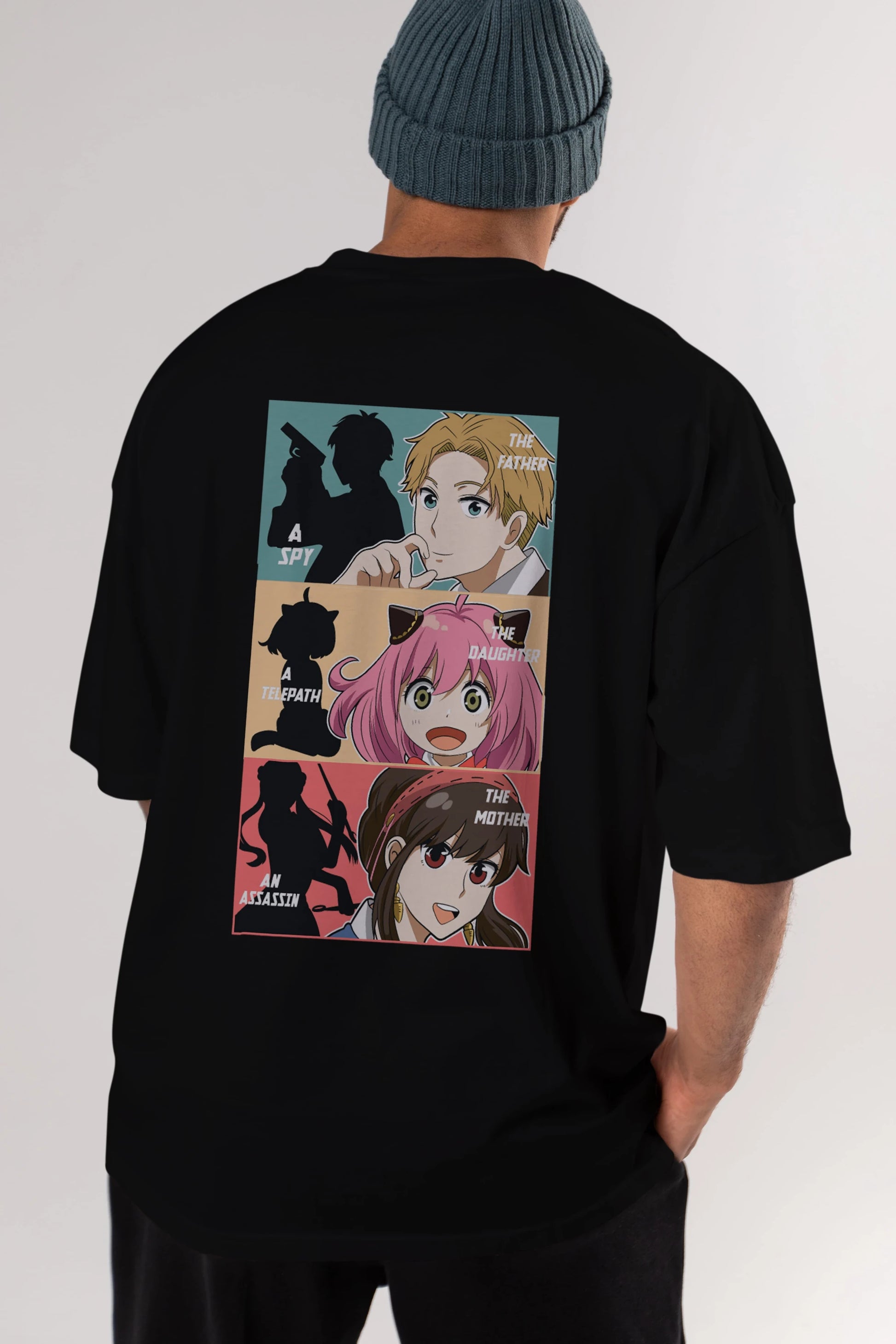 SPY X FAMILY Anime Arka Baskılı Oversize t-shirt Erkek Kadın Unisex