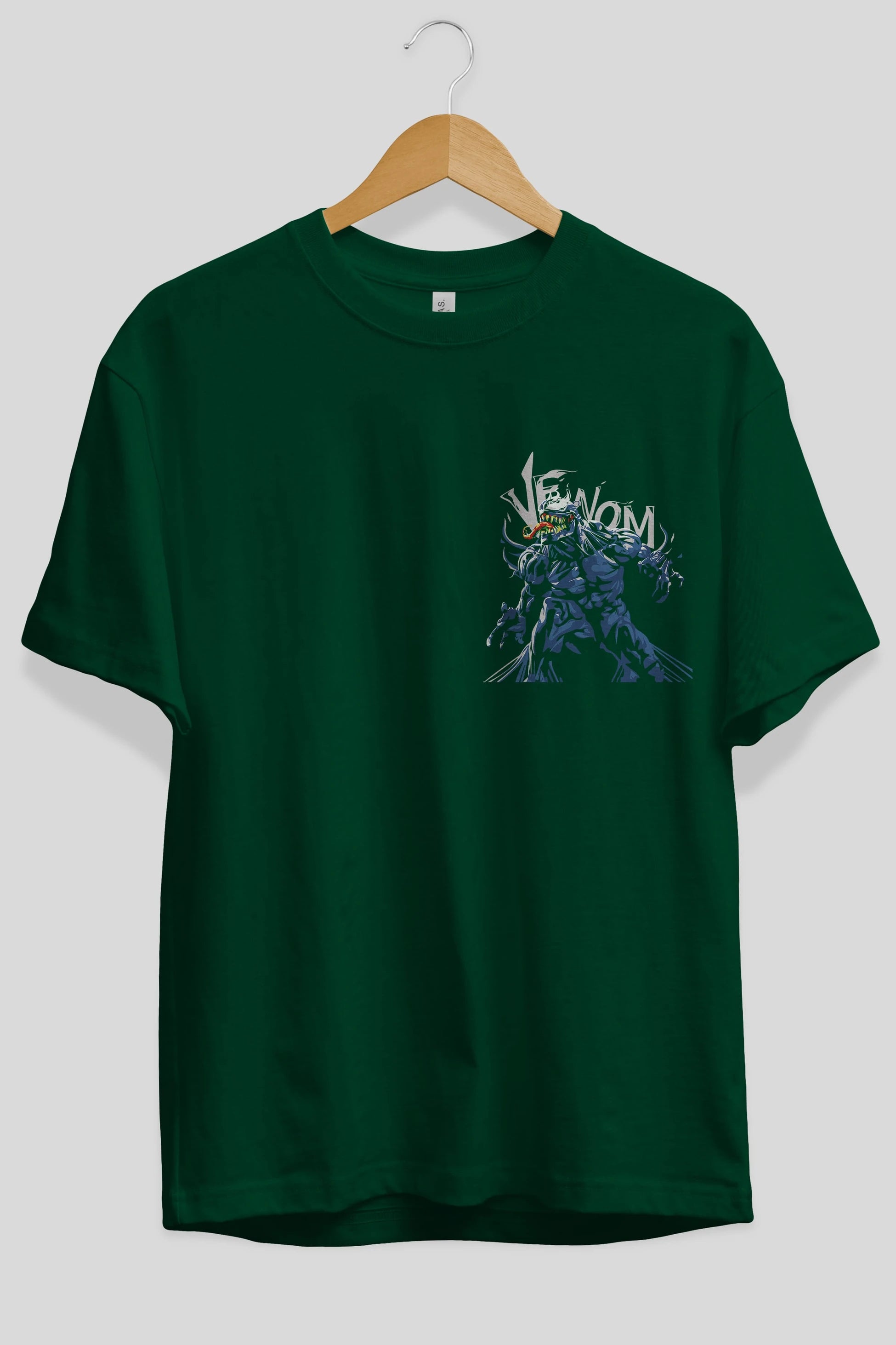 Venom (8) Ön Sol Baskılı Oversize t-shirt Erkek Kadın Unisex %100 Pamuk Bisiklet Yaka tişort