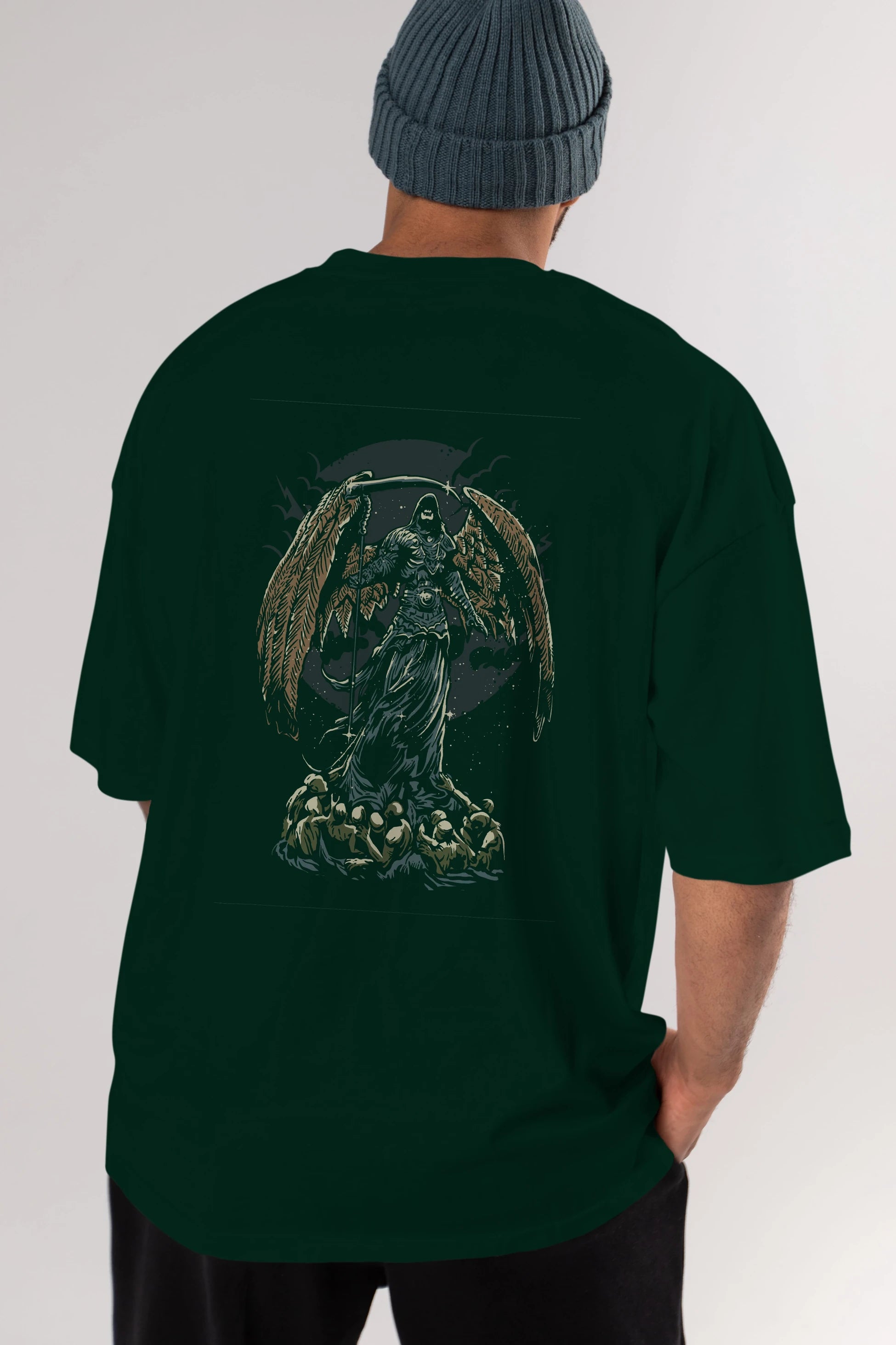 Darkness Arka Baskılı Oversize t-shirt Erkek Kadın Unisex %100 Pamuk