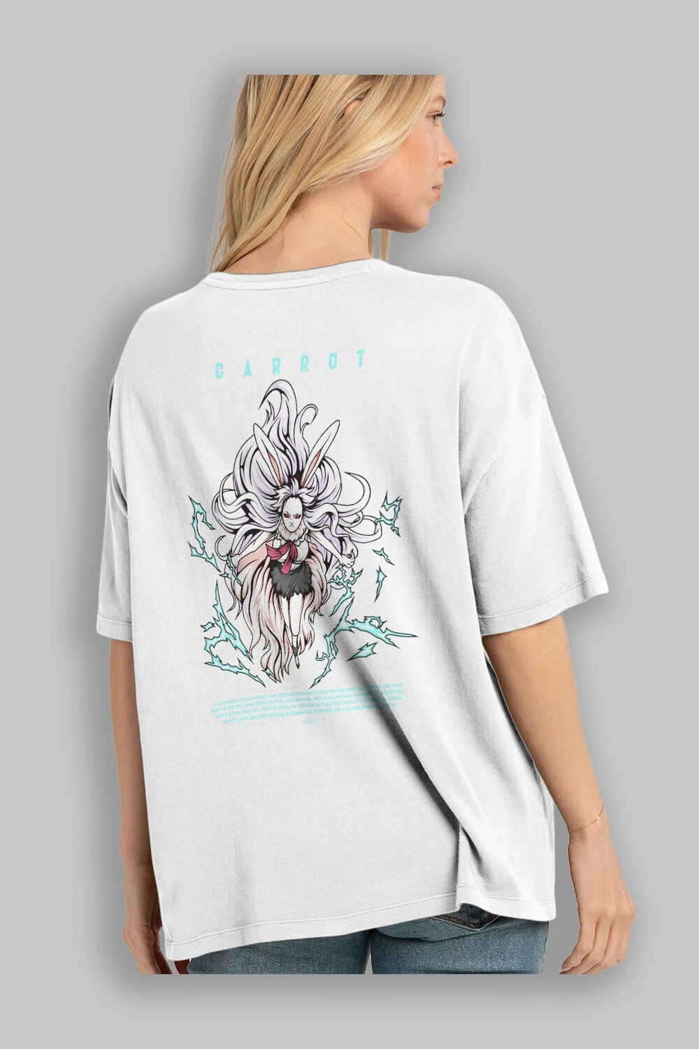 Carrot Sulong Anime Arka Baskılı Oversize t-shirt Erkek Kadın Unisex
