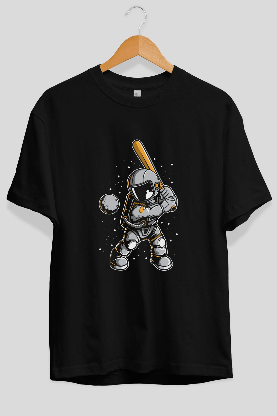 Astronaut Baseball Ön Baskılı Oversize t-shirt Erkek Kadın Unisex