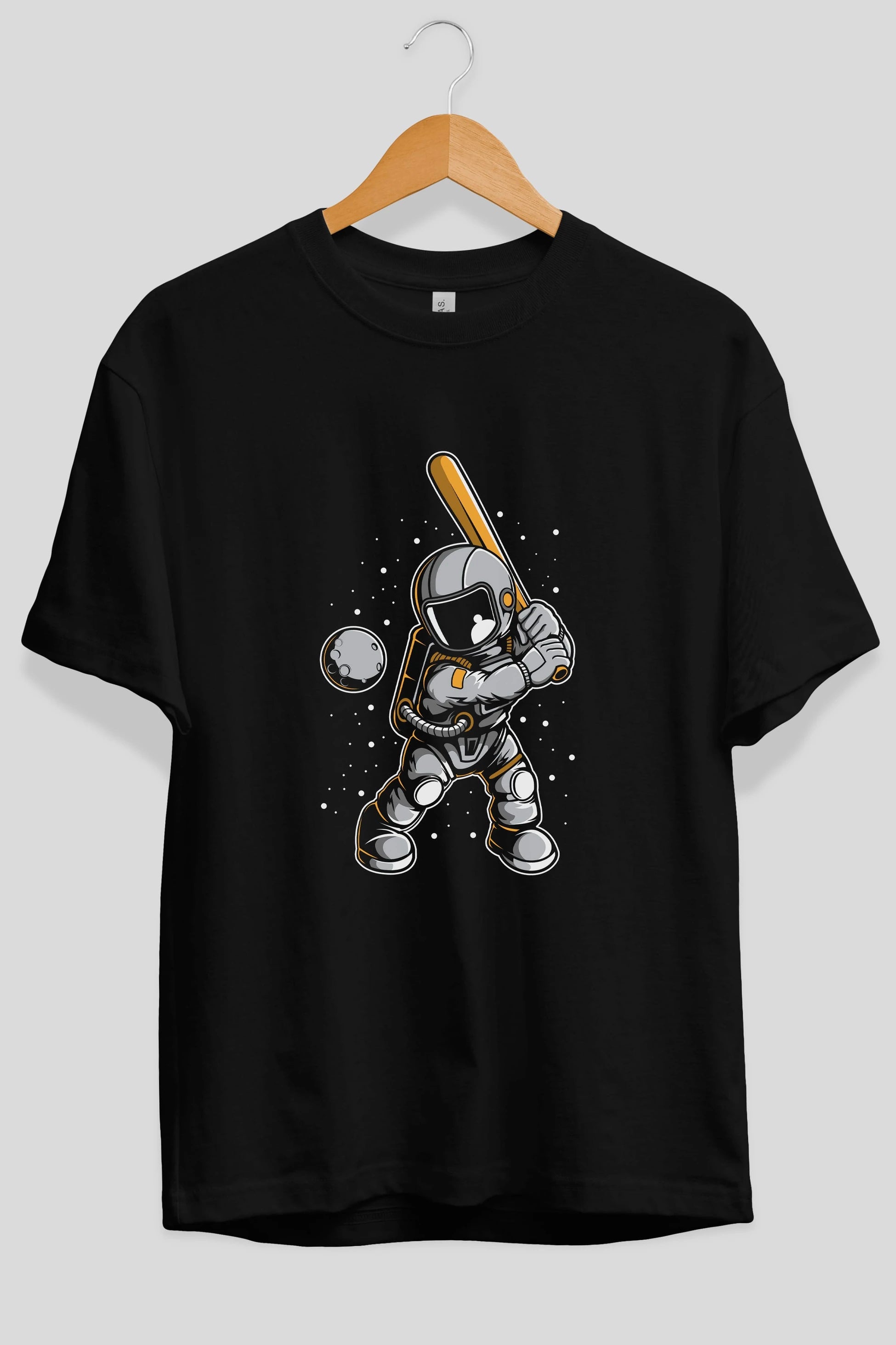 Astronaut Baseball Ön Baskılı Oversize t-shirt Erkek Kadın Unisex