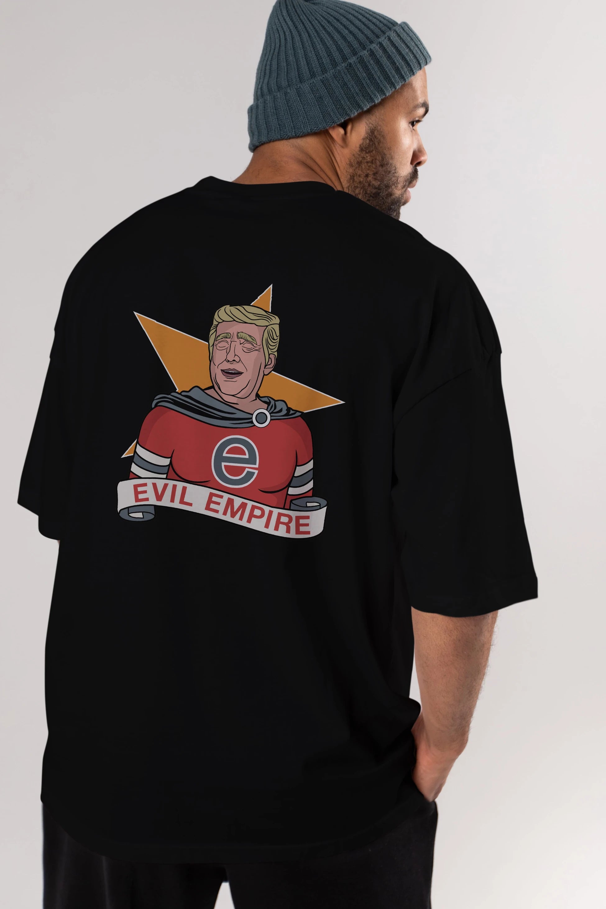 Evil Empire Trump Arka Baskılı Oversize t-shirt Erkek Kadın Unisex %100 Pamuk tişort