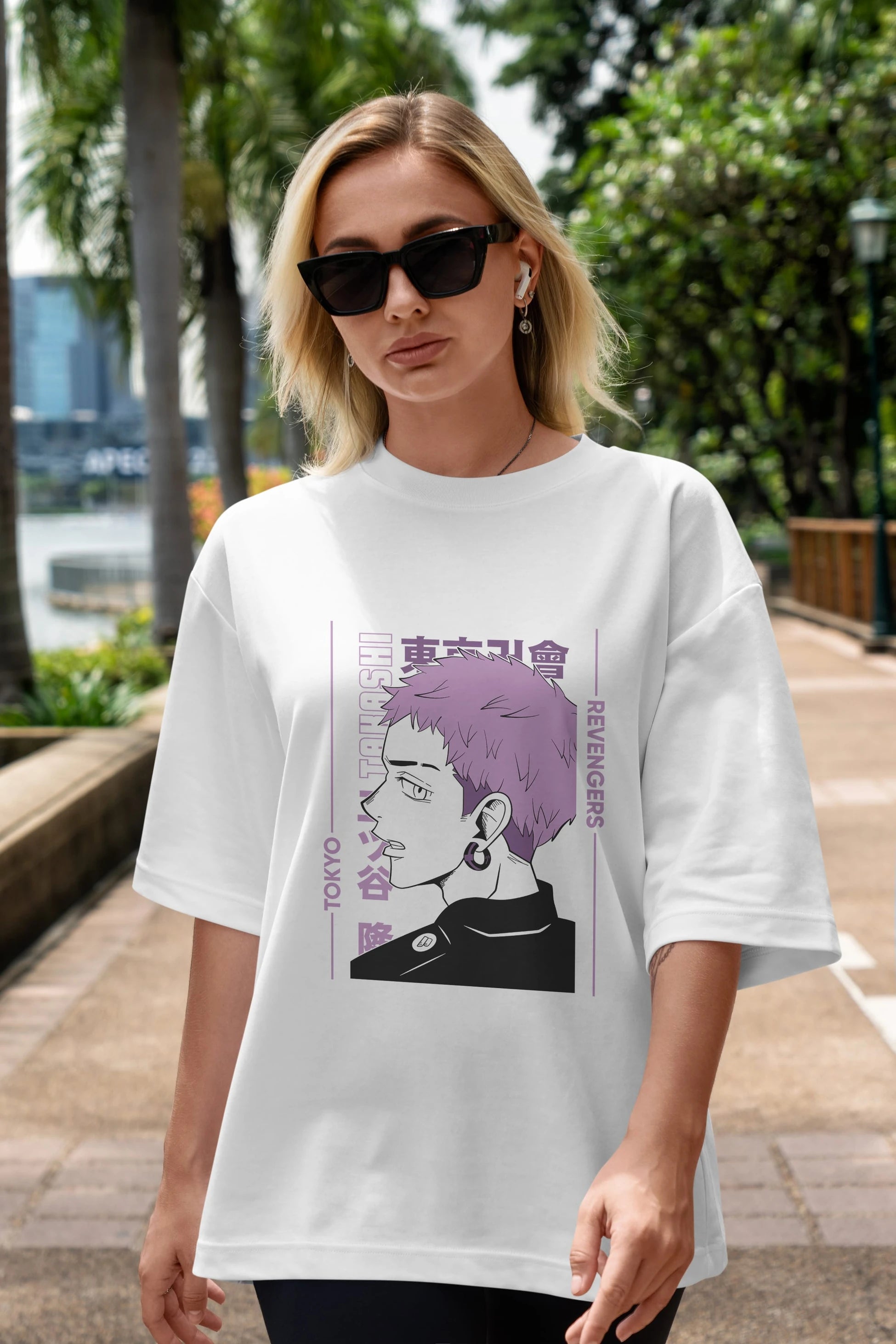 Takashi Mitsuya Anime Ön Baskılı Oversize t-shirt %100 pamuk Erkek Kadın Unisex