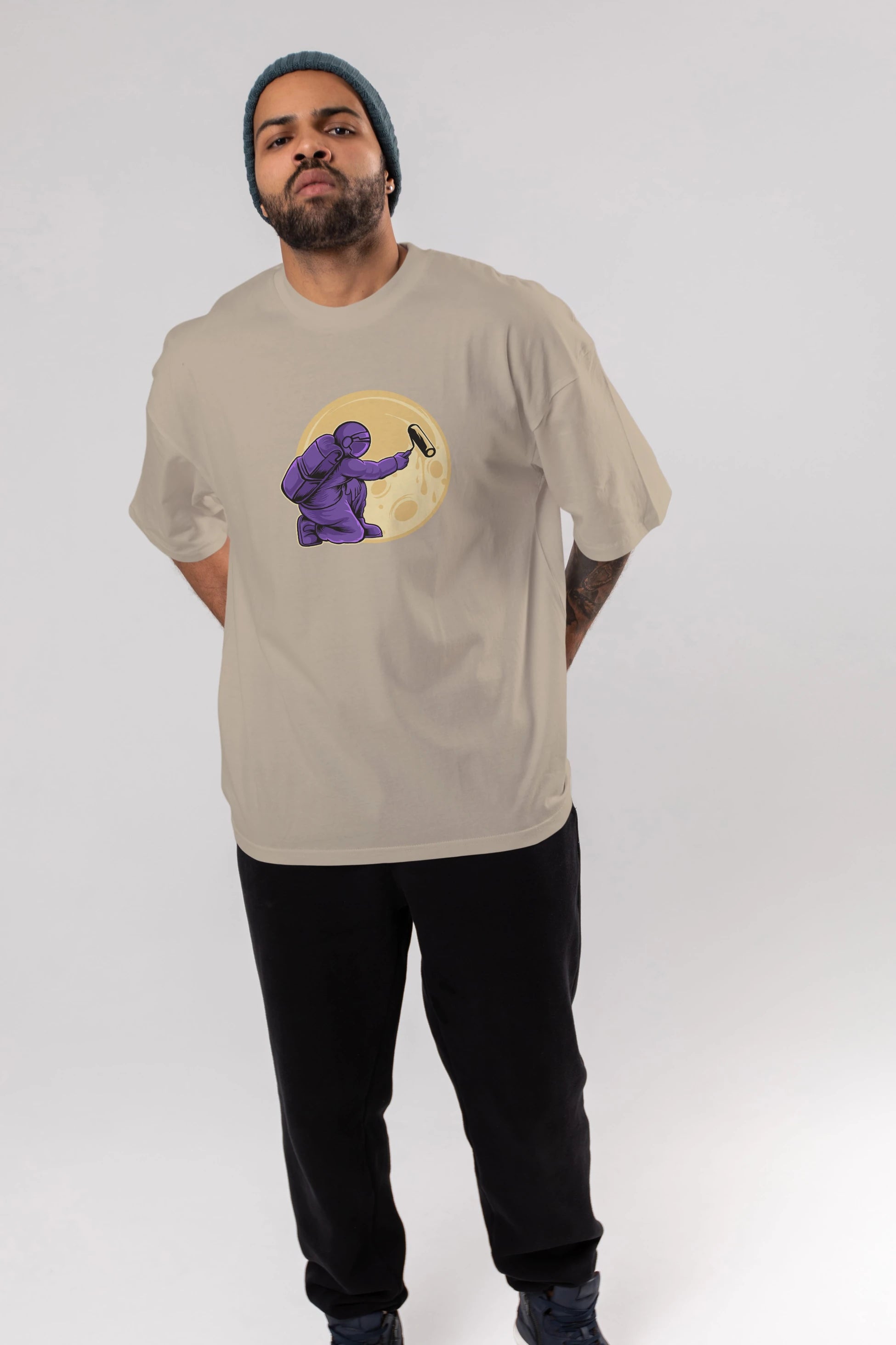 Astropaint Ön Baskılı Oversize t-shirt Erkek Kadın Unisex