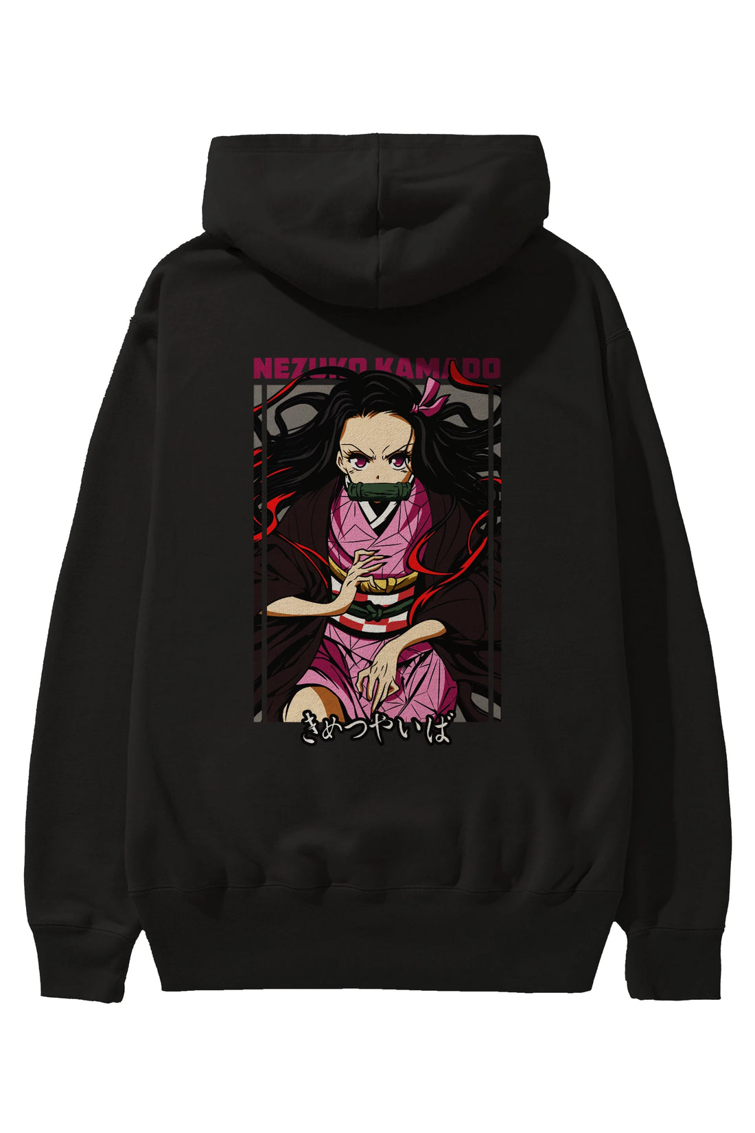 Nezuko Kamado 1 Anime Arka Baskılı Hoodie Oversize Kapüşonlu Sweatshirt Erkek Kadın Unisex