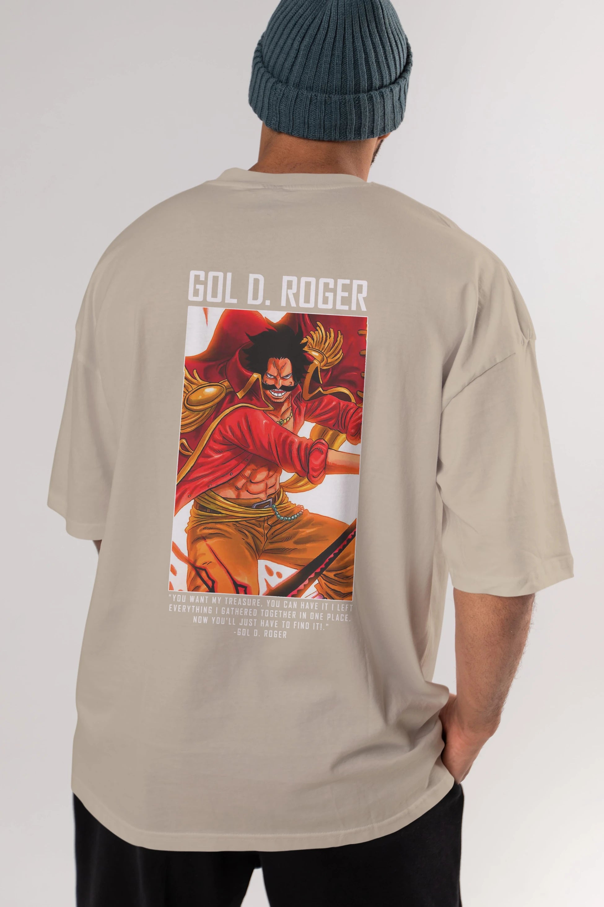 Gol D. Roger Anime Arka Baskılı Oversize t-shirt Erkek Kadın Unisex %100 pamuk tişort