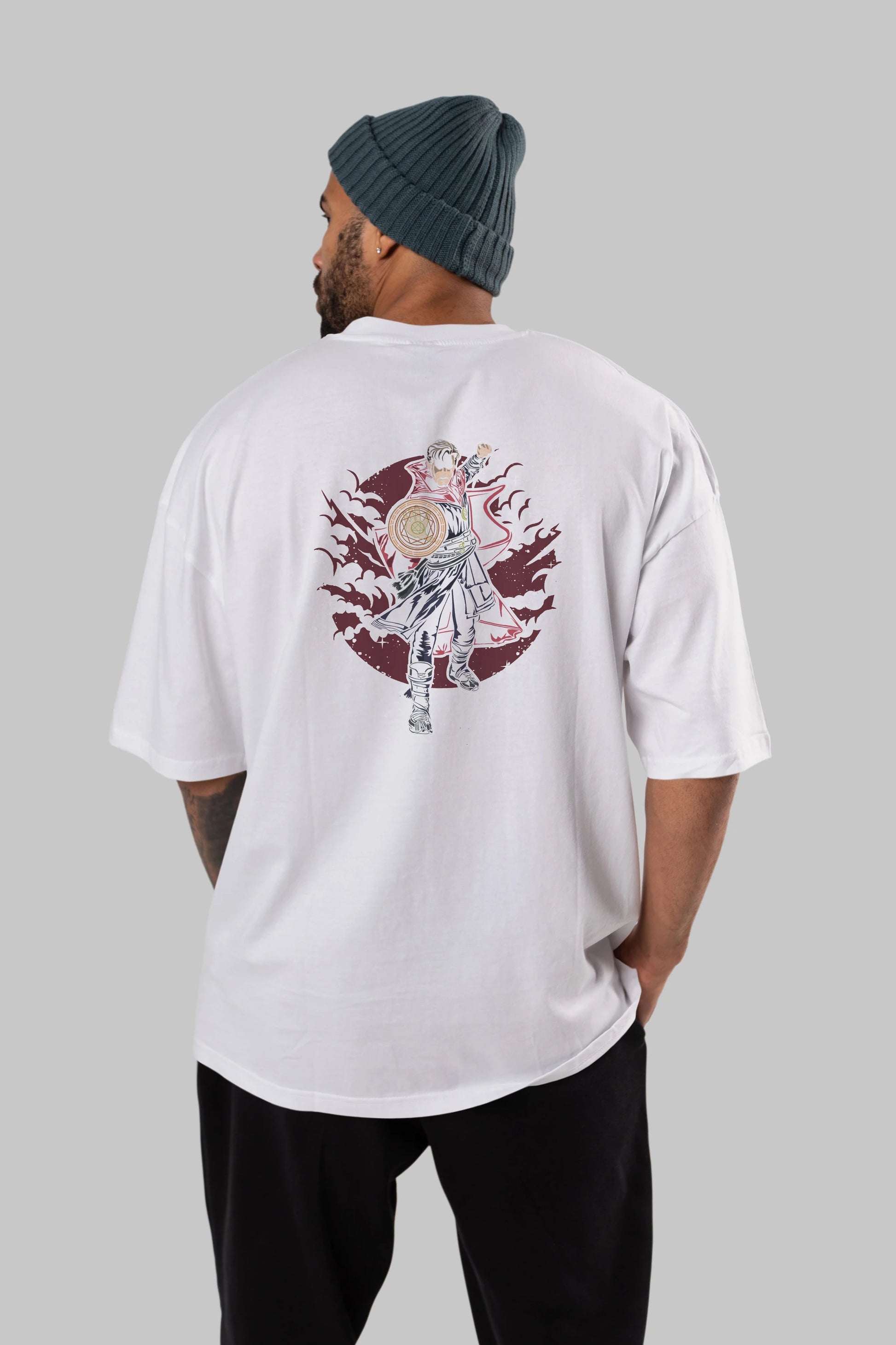 DOCTER STRANGE Arka Baskılı Oversize t-shirt Erkek Kadın Unisex %100 Pamuk