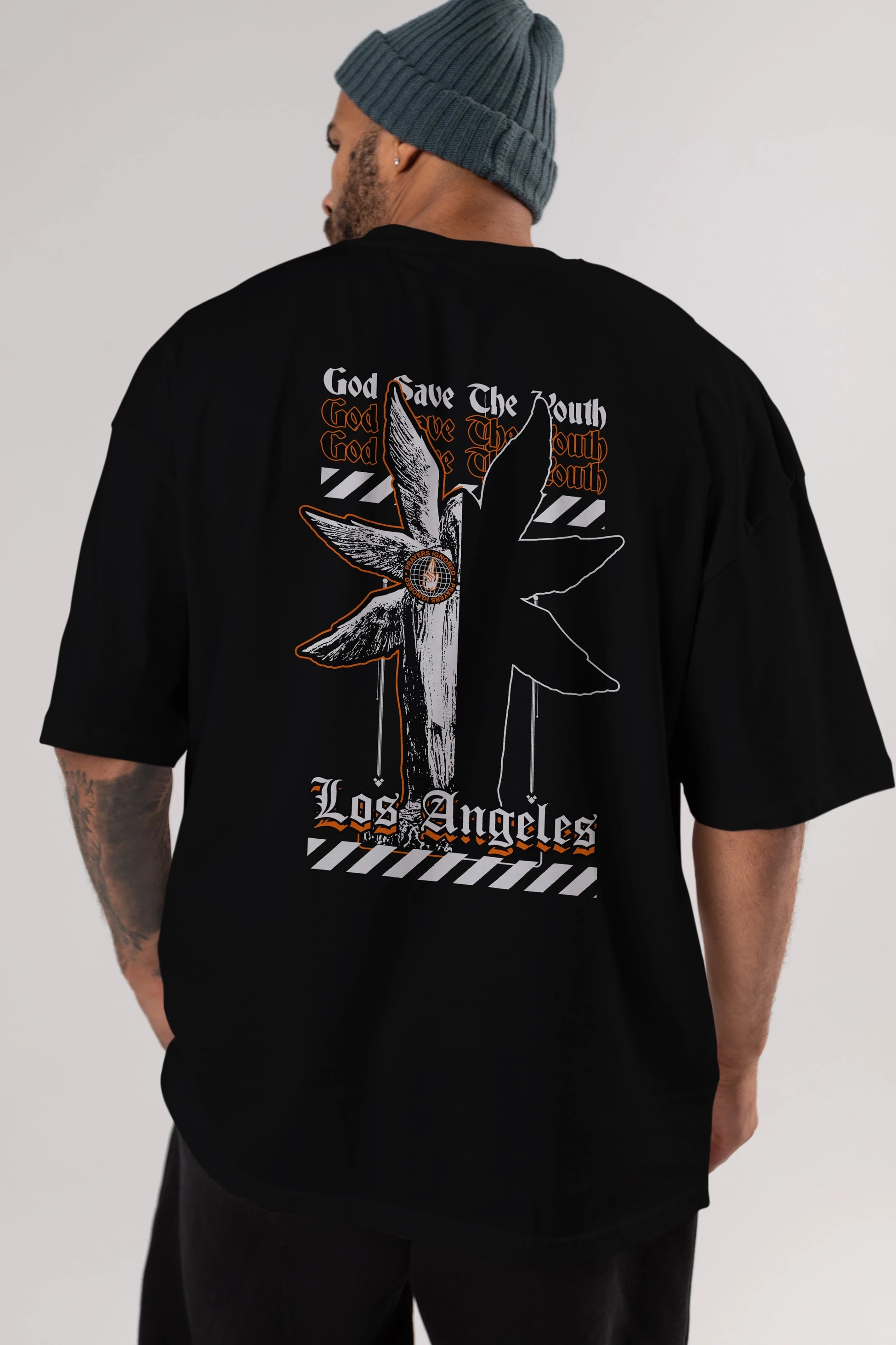 God Save The Youth Arka Baskılı Oversize t-shirt Erkek Kadın Unisex
