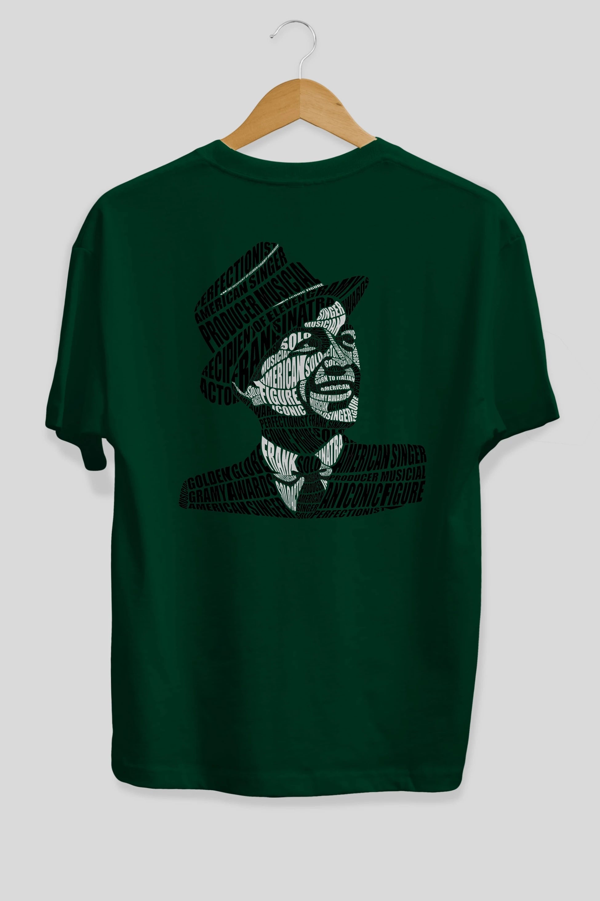 Frank Sinatra Calligram Arka Baskılı Oversize t-shirt %100 pamuk Erkek Kadın Unisex