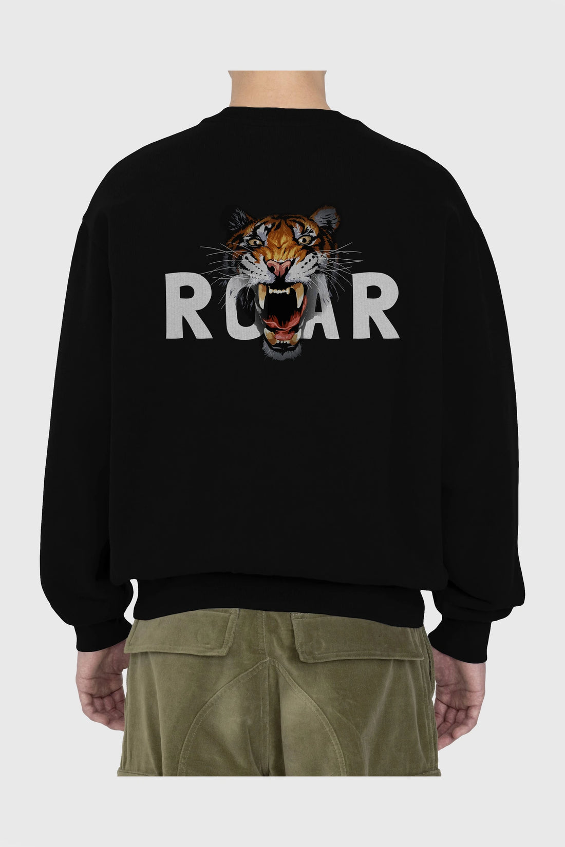 Teddy Bear Roar Arka Baskılı Oversize Sweatshirt Erkek Kadın Unisex