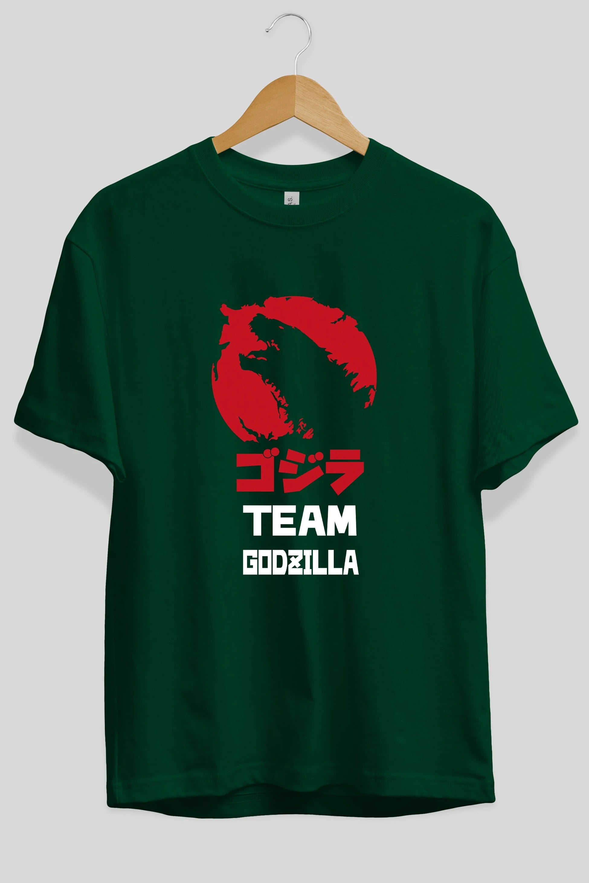 Team Godzilla Ön Baskılı Oversize t-shirt Erkek Kadın Unisex %100 Pamuk Bisiklet Yaka tişort