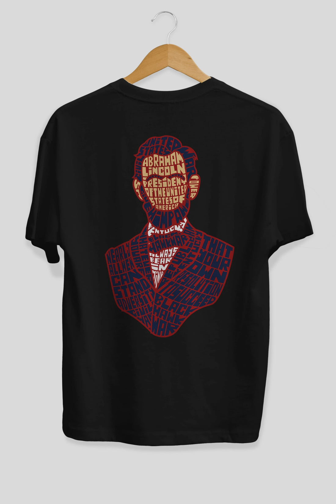 Abraham Lincoln Arka Baskılı Oversize t-shirt %100 pamuk Erkek Kadın Unisex