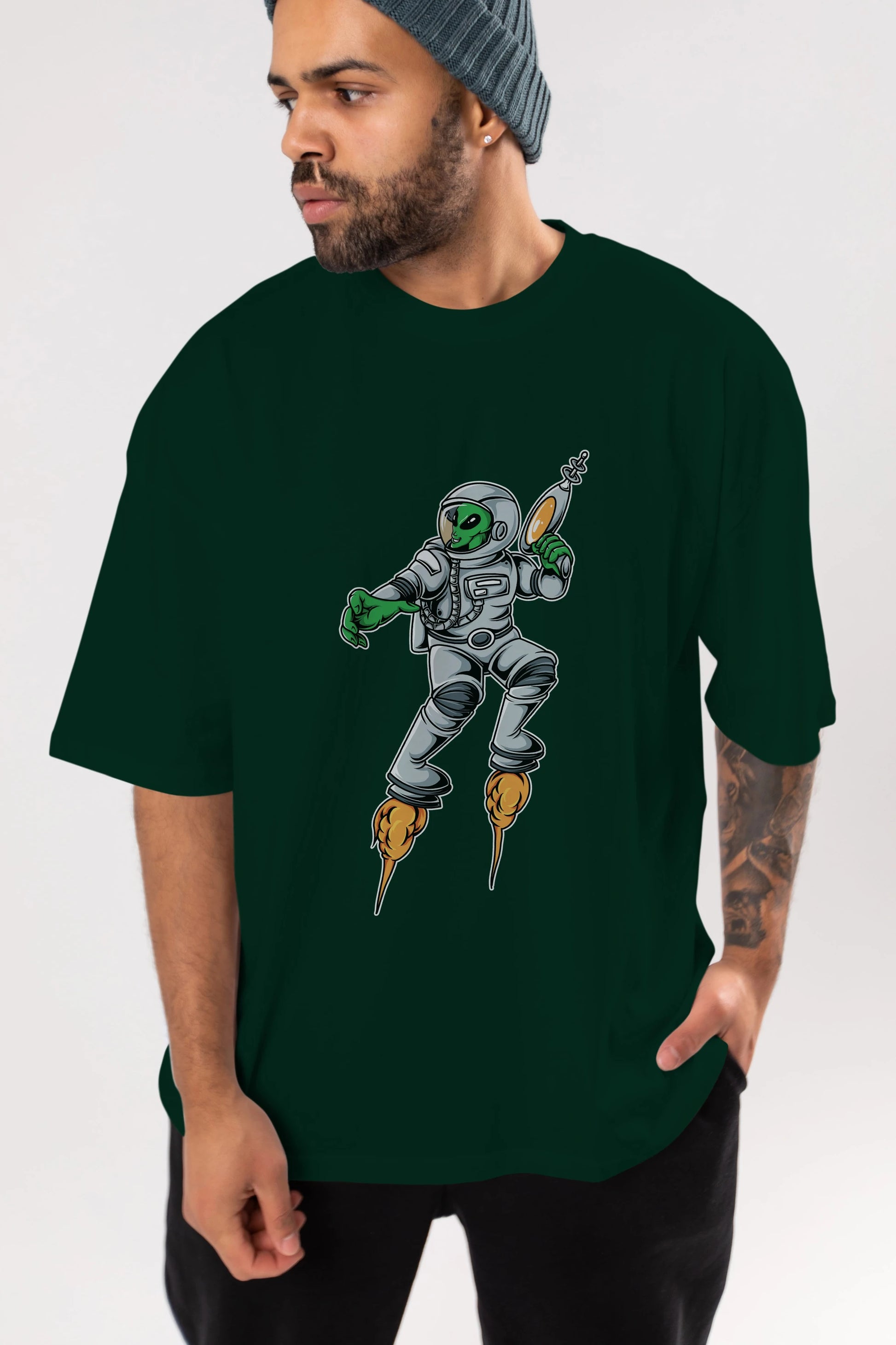 Alien Wars Tshirt Ön Baskılı Oversize t-shirt Erkek Kadın Unisex