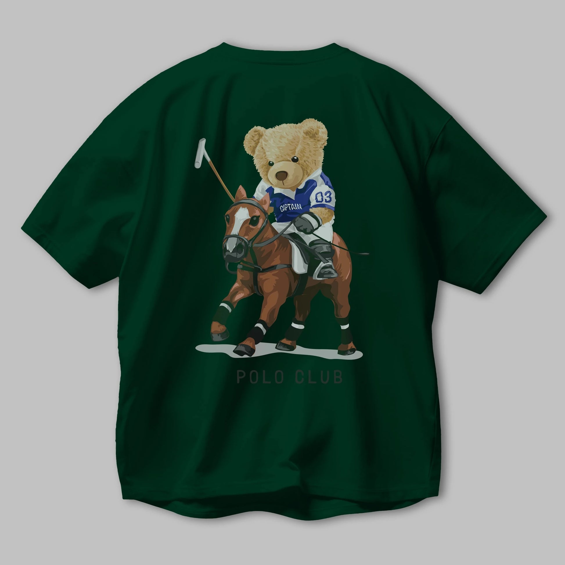 Teddy Bear Polo Club Arka Baskılı Oversize t-shirt Erkek Kadın Unisex %100 Pamuk
