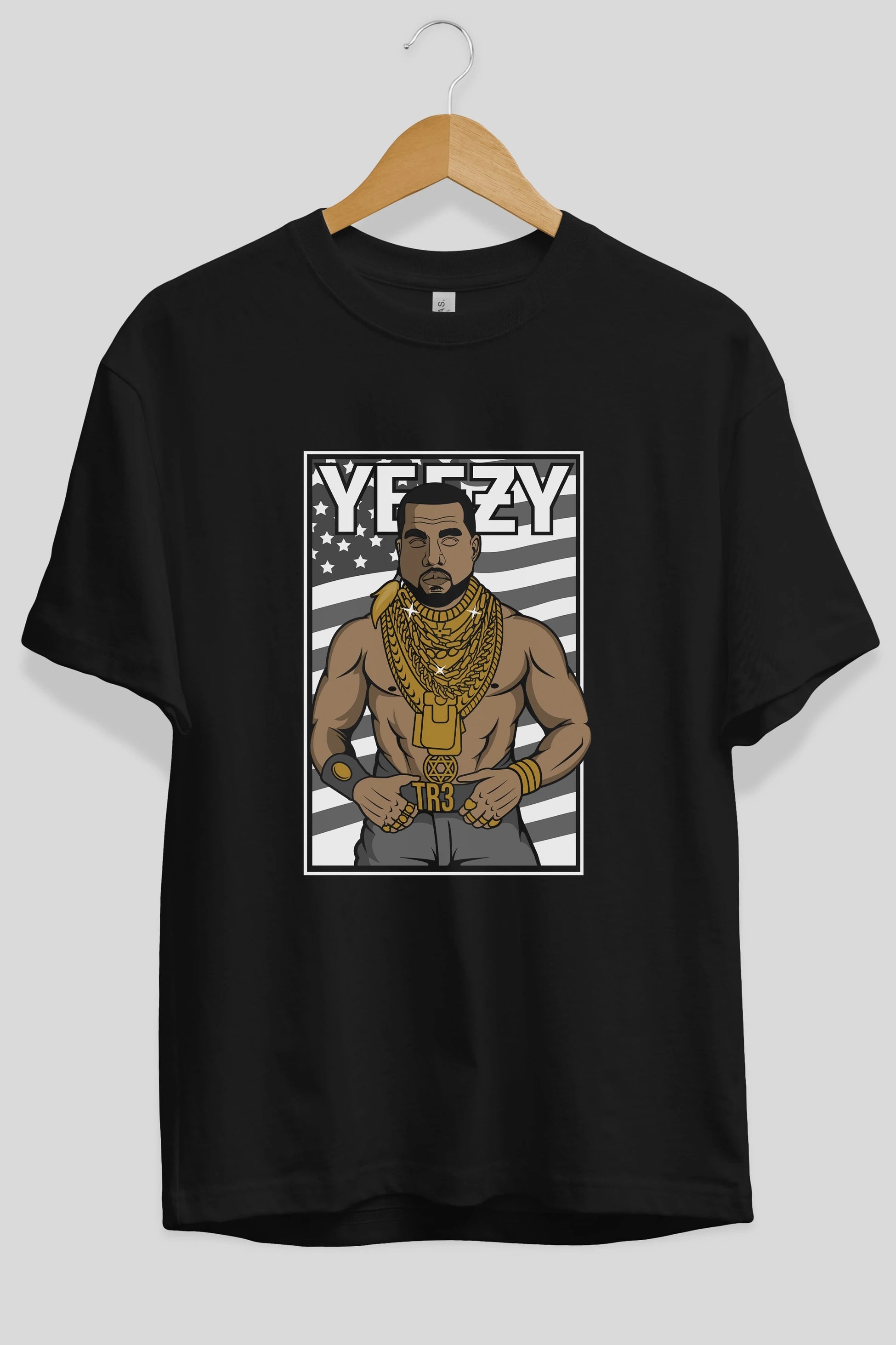 Mr.T Ön Baskılı Oversize t-shirt Erkek Kadın Unisex %100 Pamuk tişort