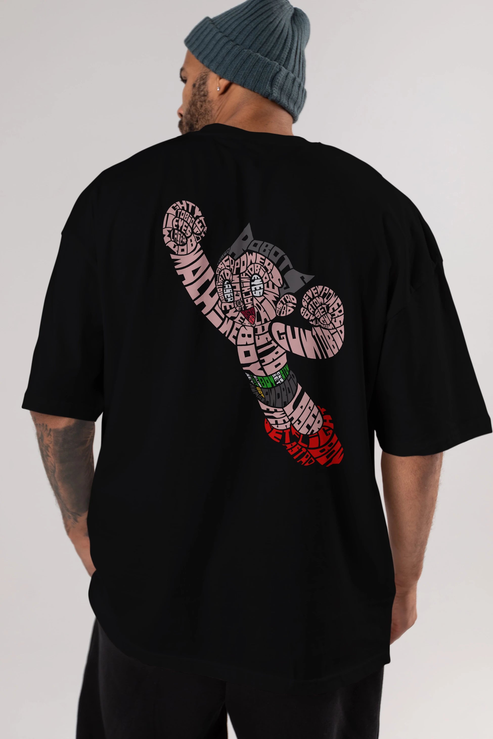 Astroboy Arka Baskılı Oversize t-shirt %100 pamuk Erkek Kadın Unisex