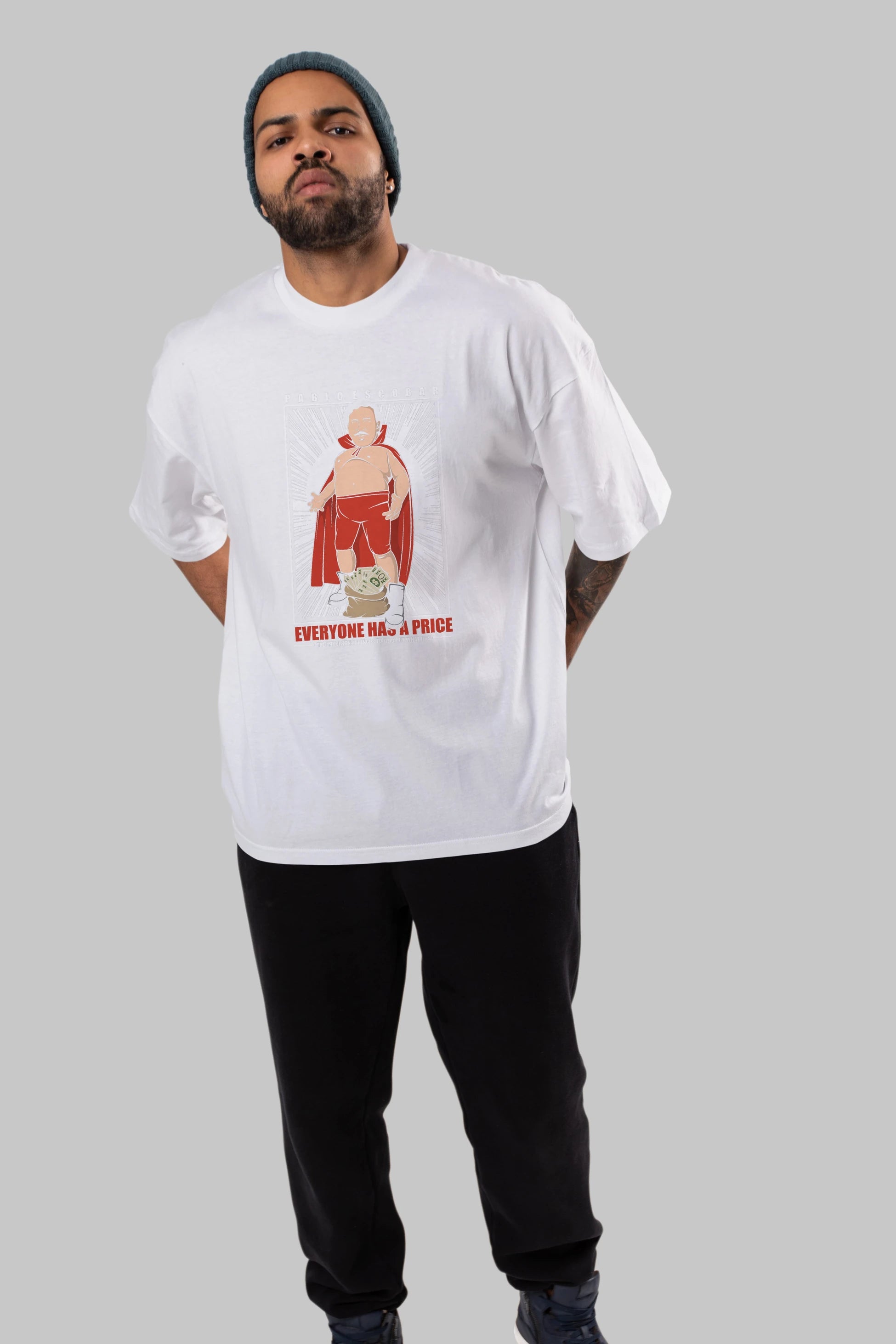 Pablo Escobar Luchador Ön Baskılı Oversize t-shirt Erkek Kadın Unisex %100 Pamuk tişort