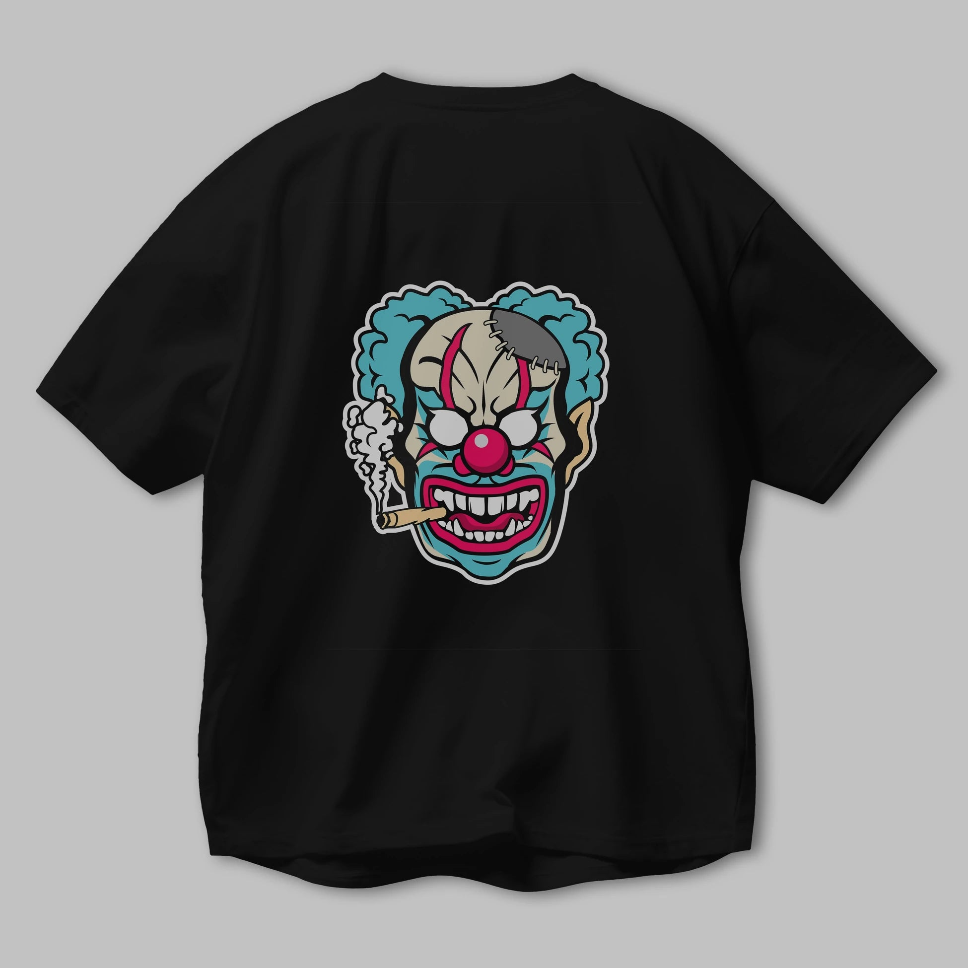 Clown Beast Arka Baskılı Oversize t-shirt Erkek Kadın Unisex %100 Pamuk tişort