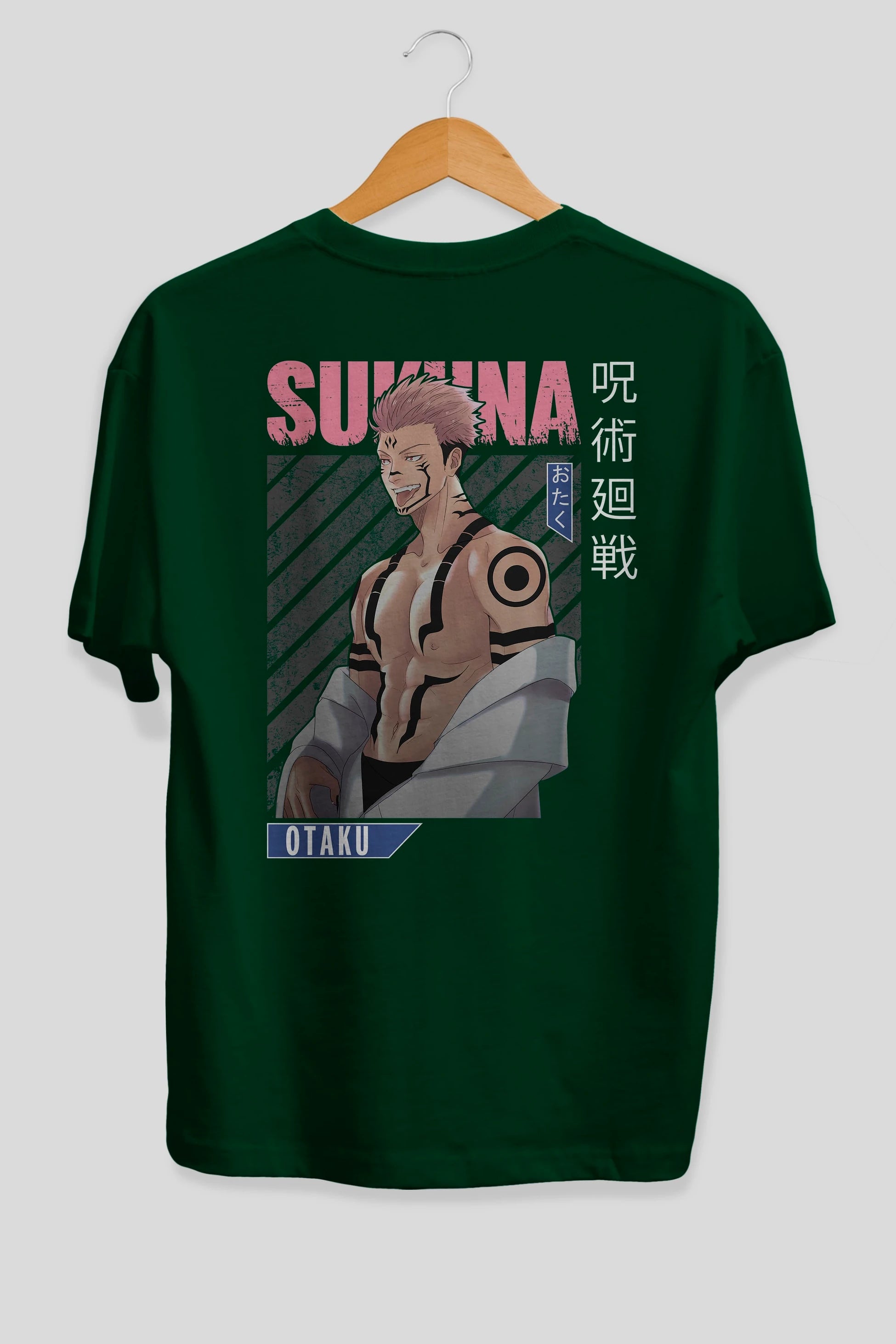 Sukuna Ryoumen Anime Arka Baskılı Oversize t-shirt Erkek Kadın Unisex