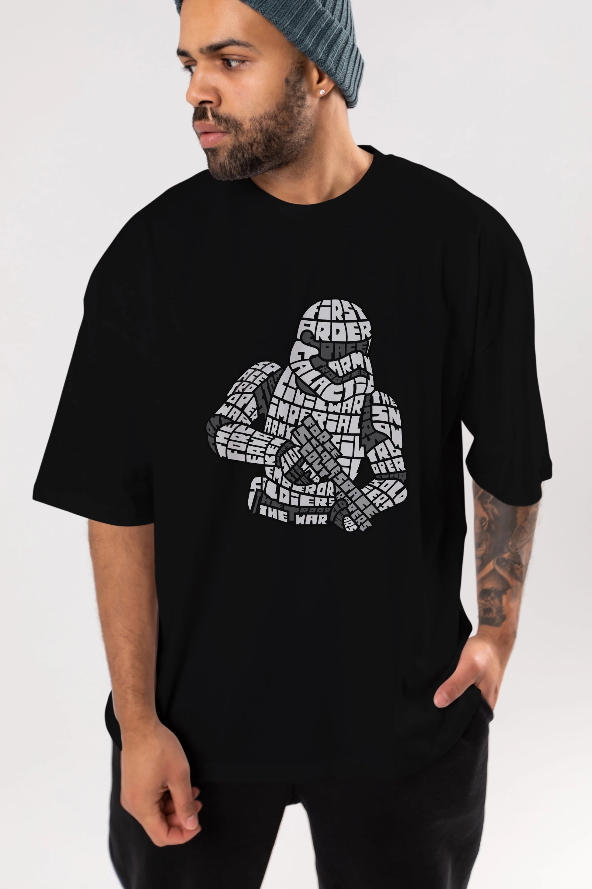 First Order Ön Baskılı Oversize t-shirt %100 pamuk Erkek Kadın Unisex