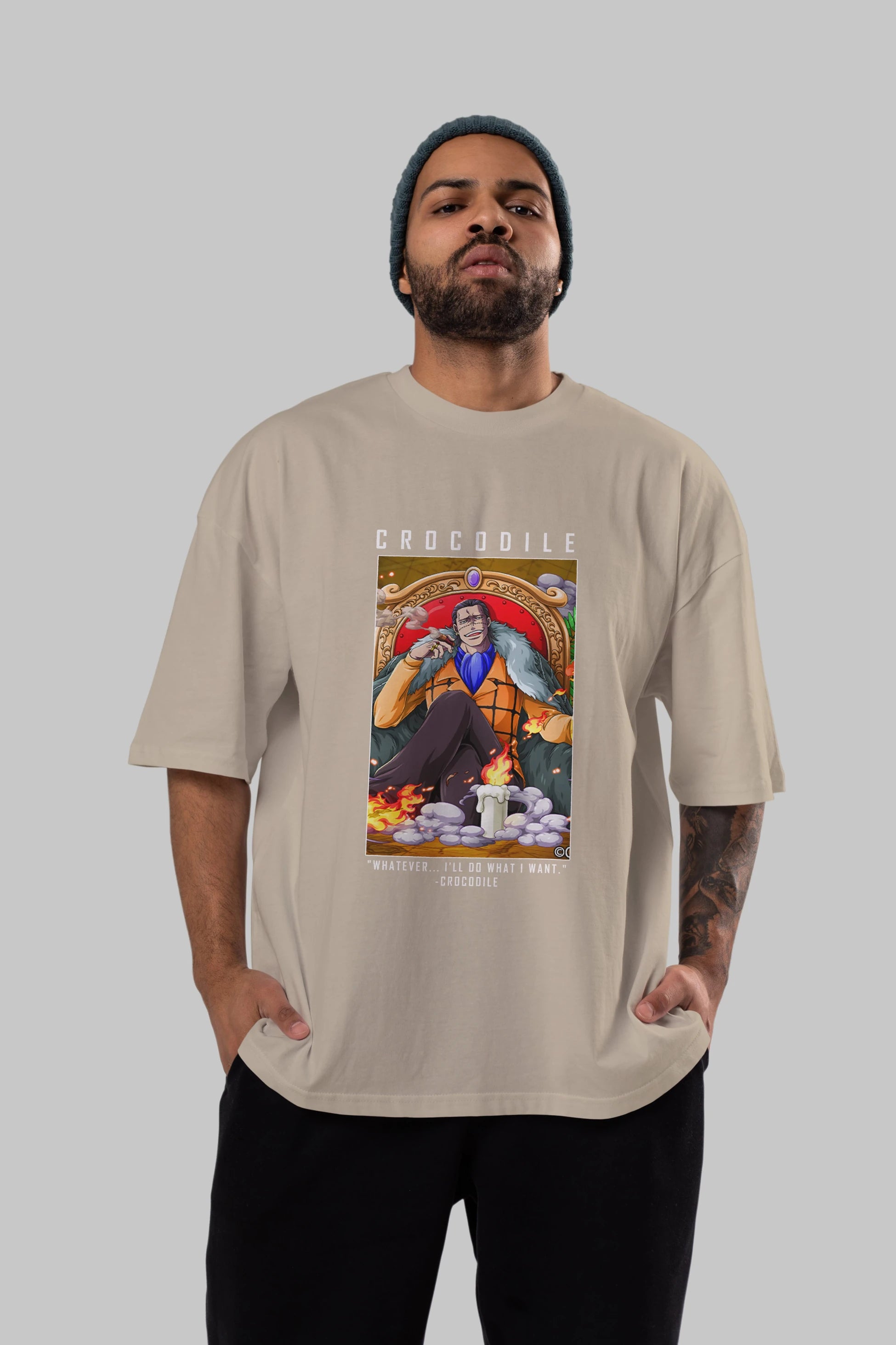 Crocodile Anime Ön Baskılı Oversize t-shirt Erkek Kadın Unisex