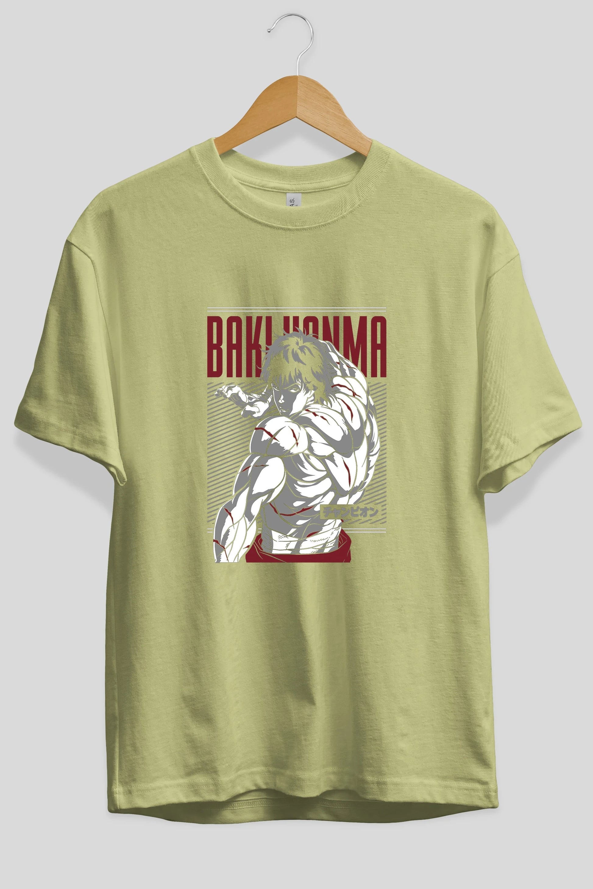 BAKI HANMA Anime Ön Baskılı Oversize t-shirt %100 pamuk Erkek Kadın Unisex