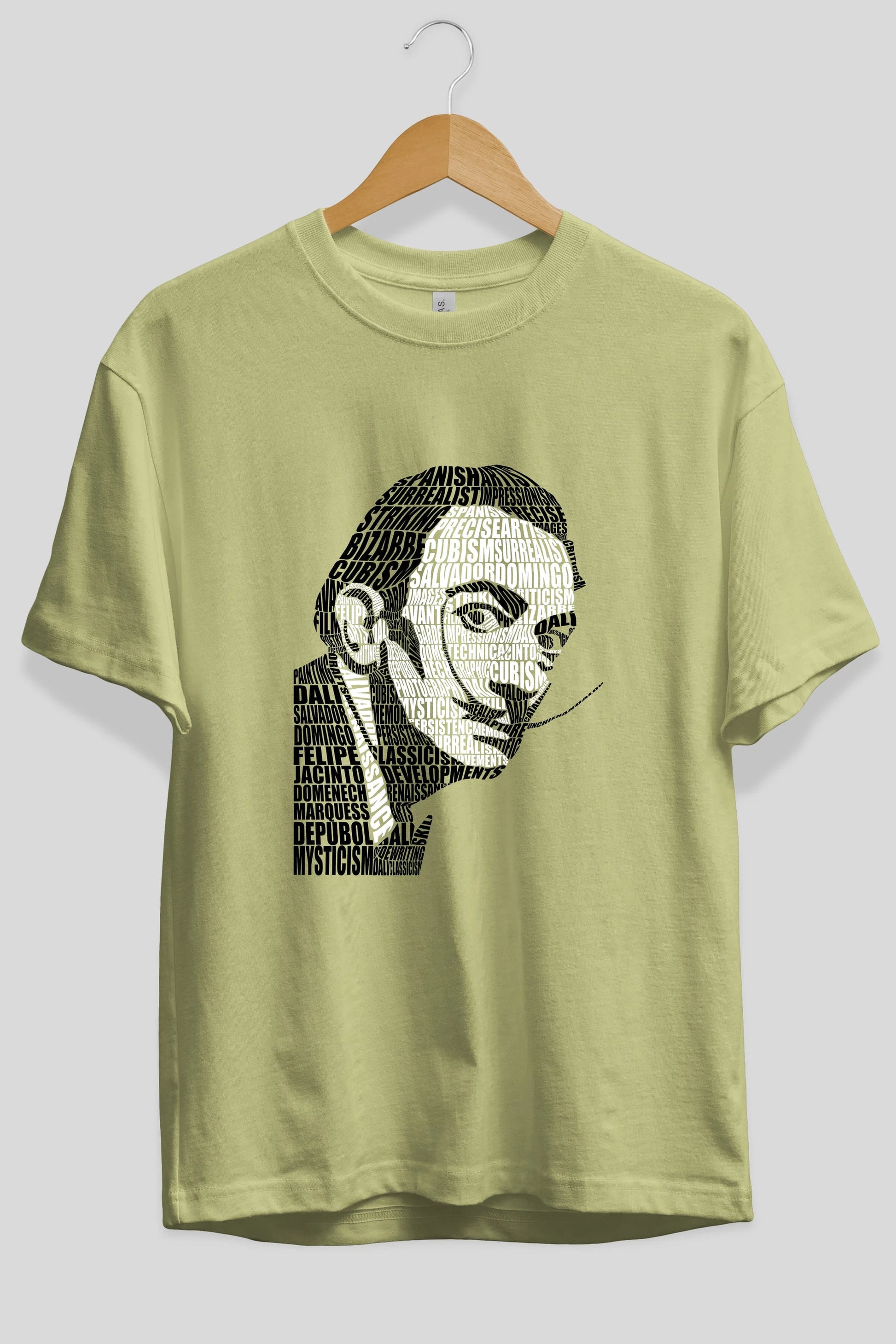 Salvador Dali Calligram Ön Baskılı Oversize t-shirt %100 pamuk Erkek Kadın Unisex