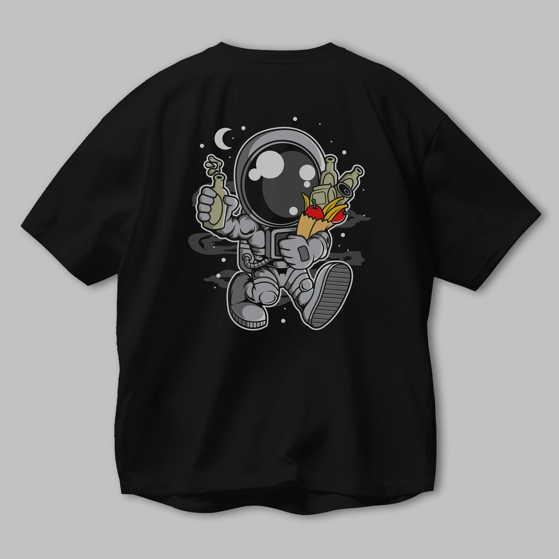 Astronaut Grochery Arka Baskılı Oversize t-shirt Erkek Kadın Unisex