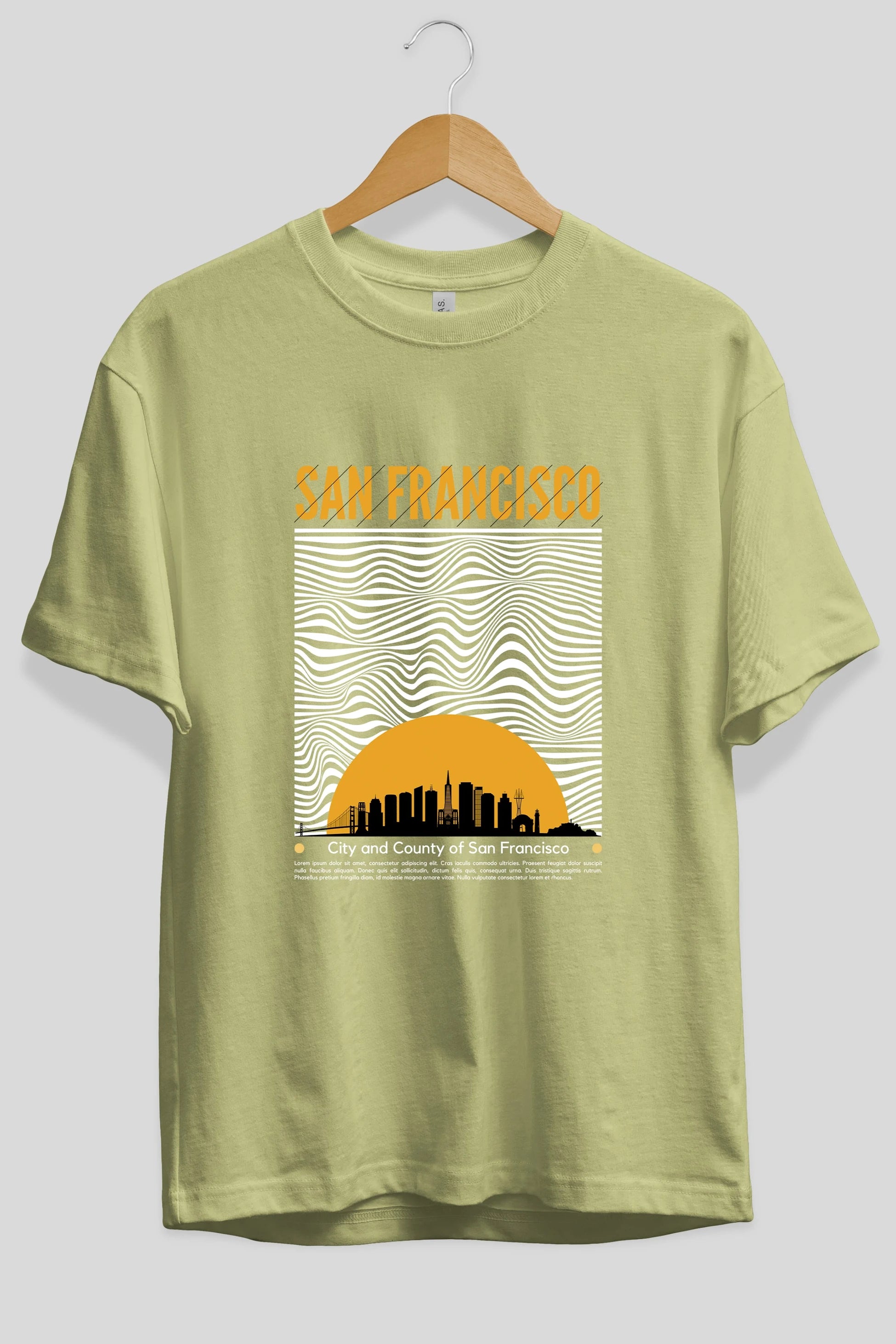 San Francisco Yazılı Ön Baskılı Oversize t-shirt Erkek Kadın Unisex