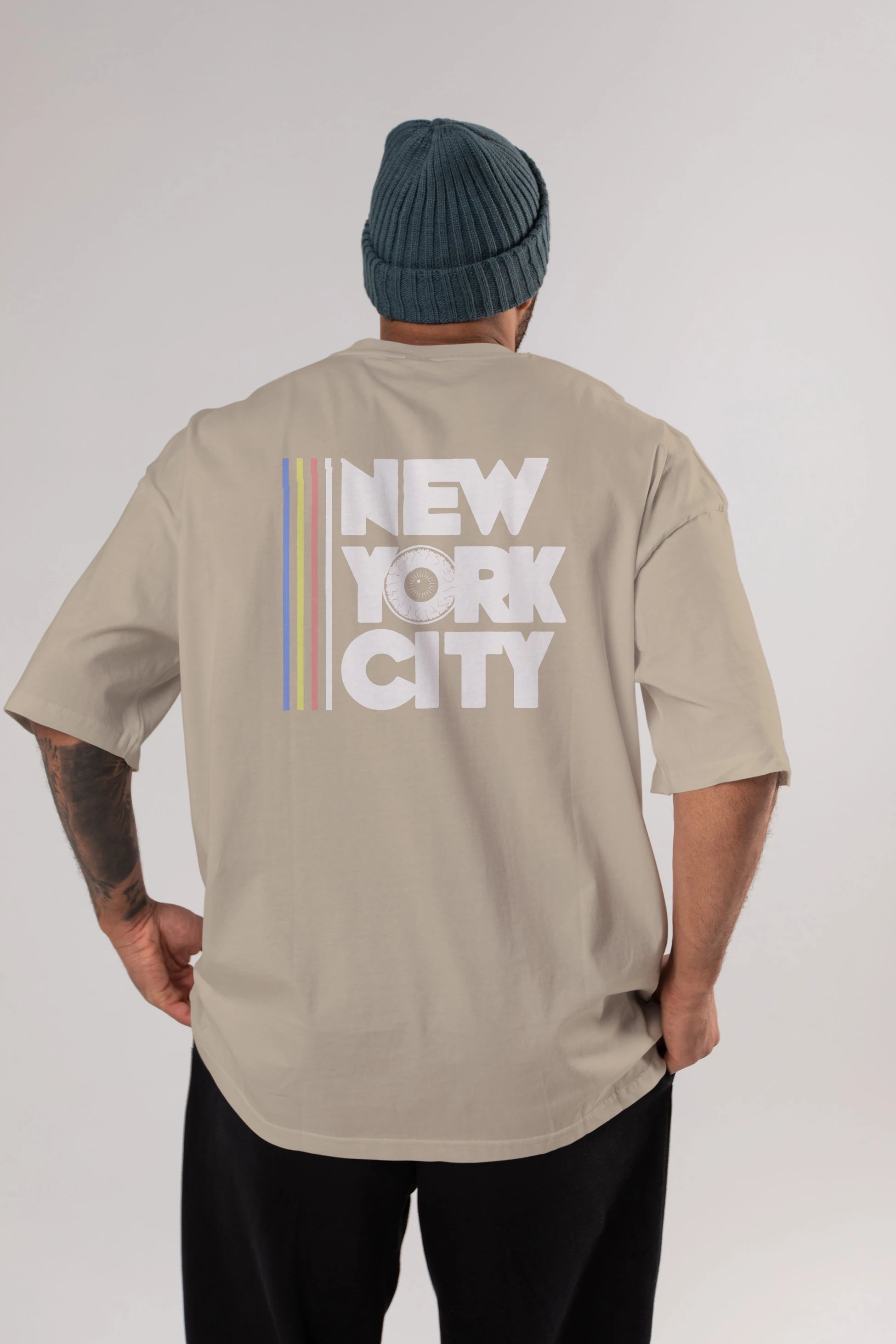 New York City Style Arka Baskılı Oversize t-shirt Erkek Kadın Unisex