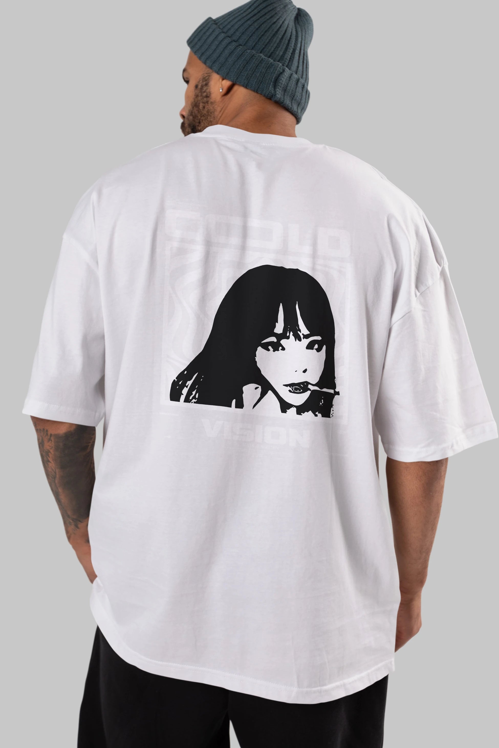 Cold Vision Arka Baskılı Oversize t-shirt Erkek Kadın Unisex