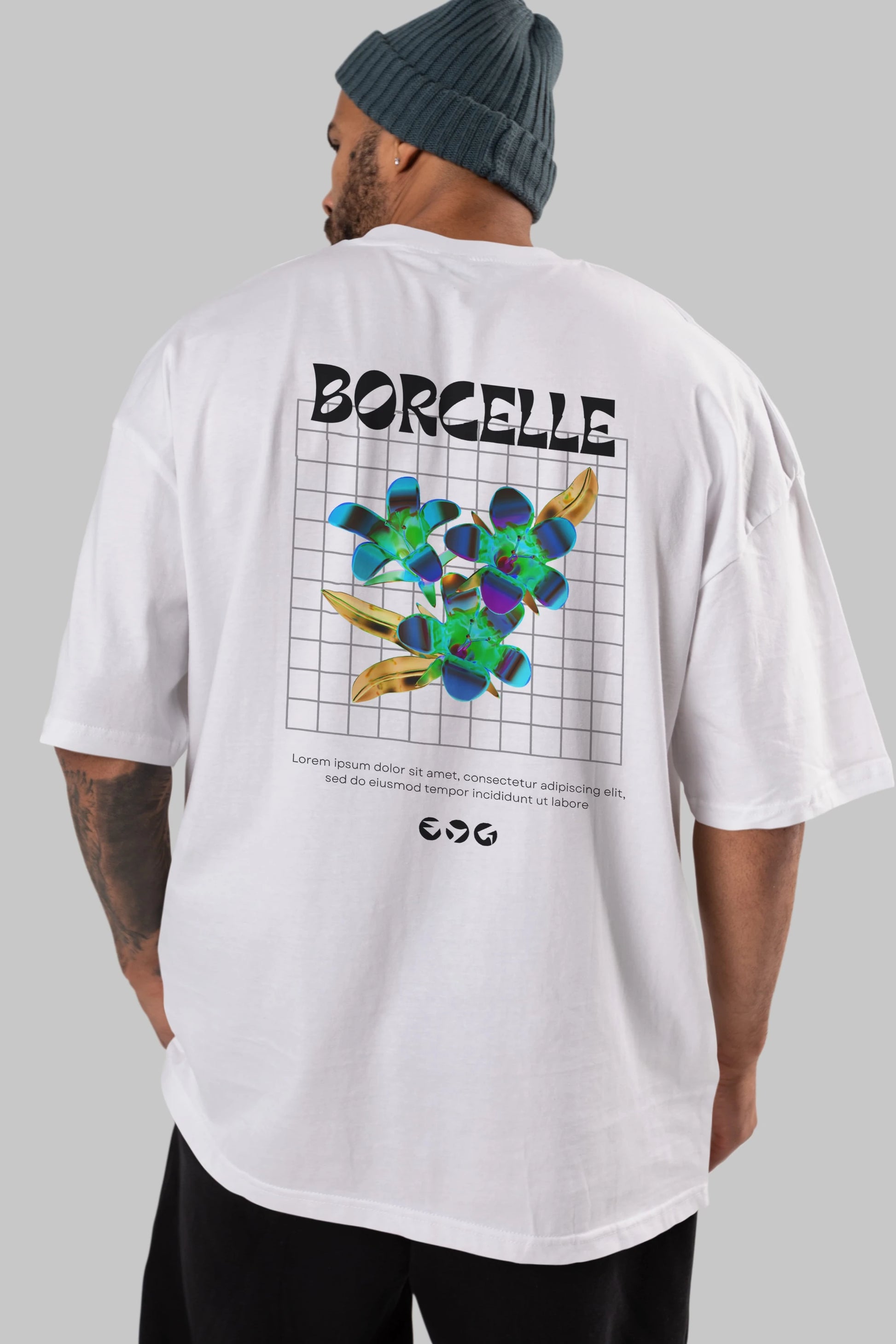 Borcelle Streetwear Arka Baskılı Oversize t-shirt Erkek Kadın Unisex
